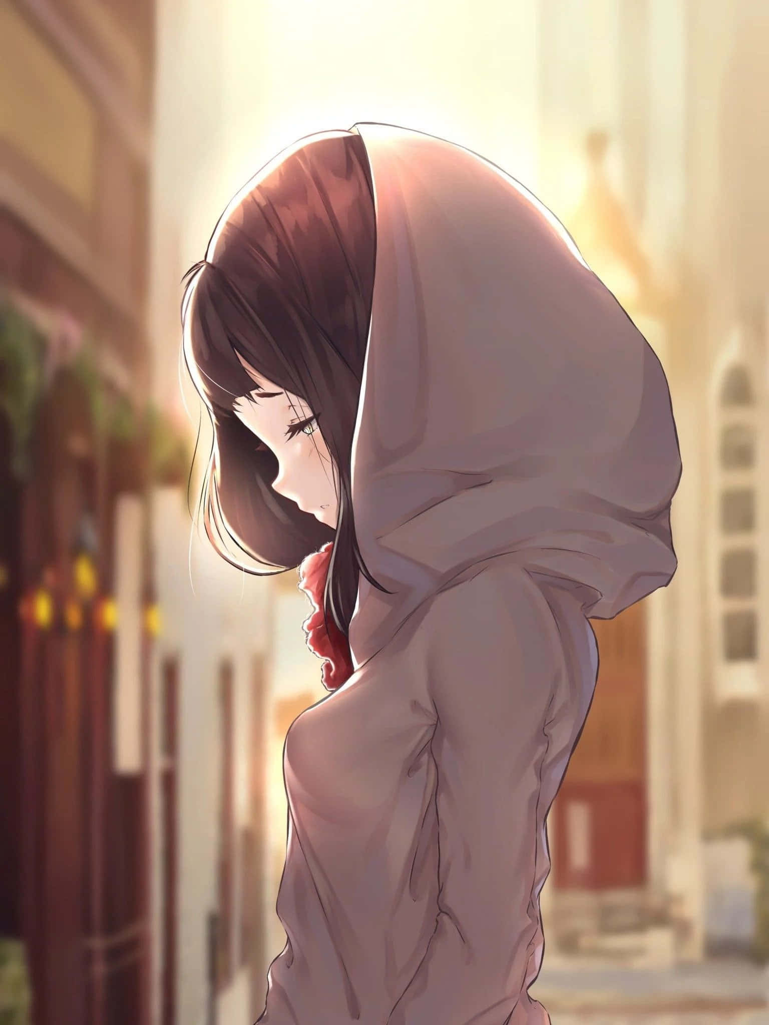Fan anime trong áo hoodie thời trang Hình nền