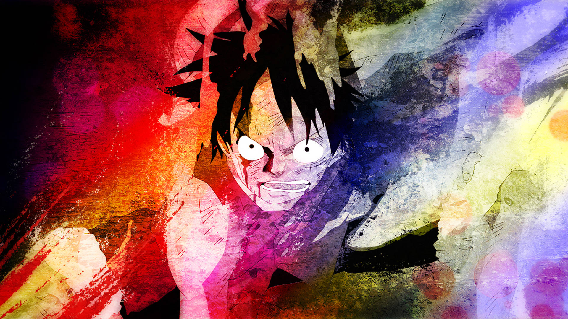 Luffy Vua Hải Tặc Nền Nhiều Màu