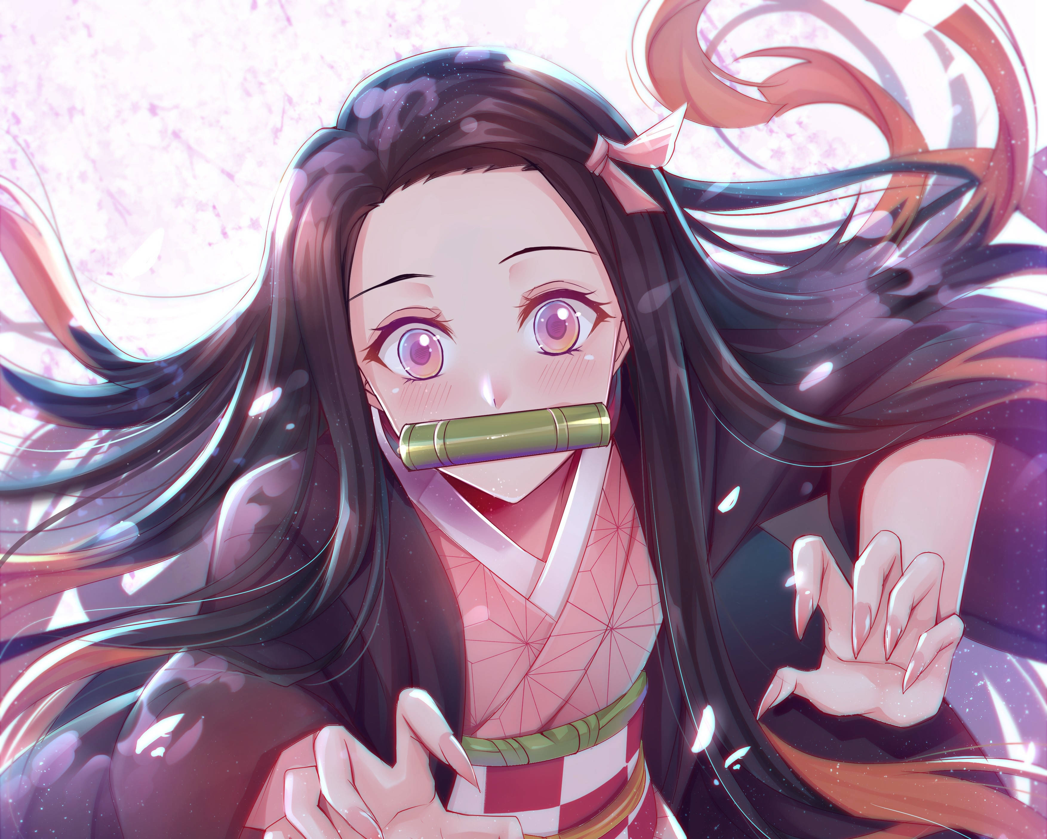 Fanart Nezuko 4K Thanh Gươm Diệt Quỷ Hình nền
