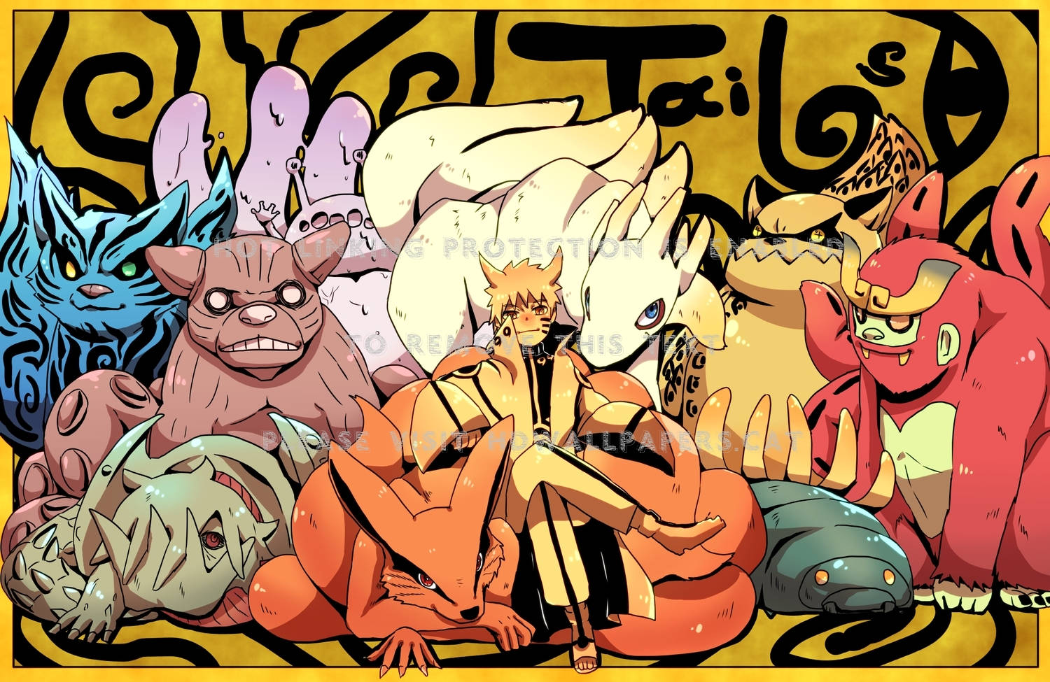 Fanart Nhân Vật Bijuu Naruto Hình nền