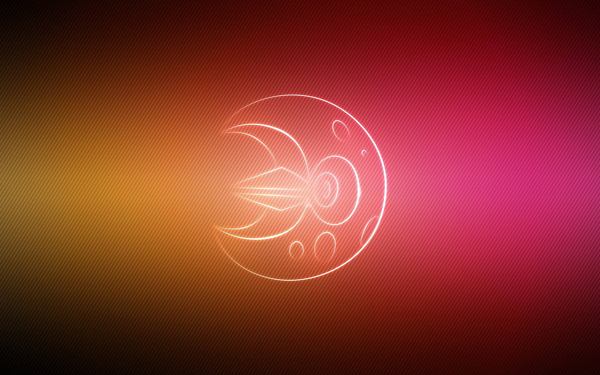 Hình nền fanart Pokemon Lunatone màu cam và hồng neon.