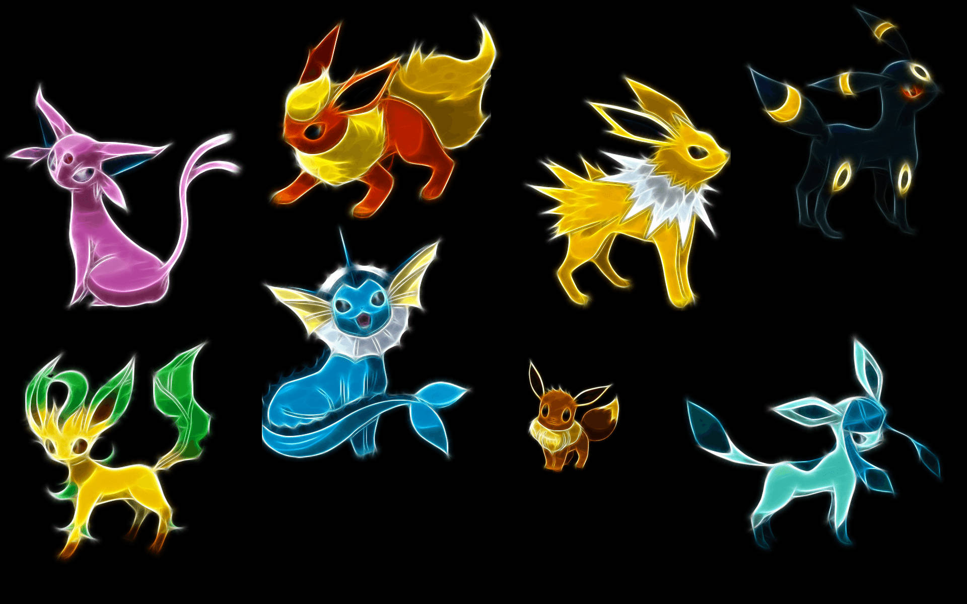 Flareon trên nền đen Pokemon Hình nền