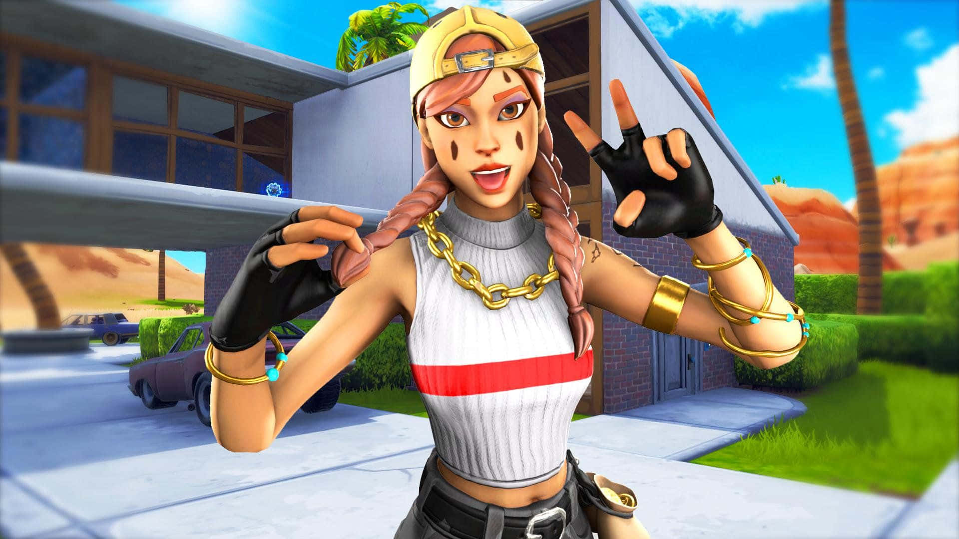 Fortnite Aura Skin trong game tạo dáng ngầu Hình nền