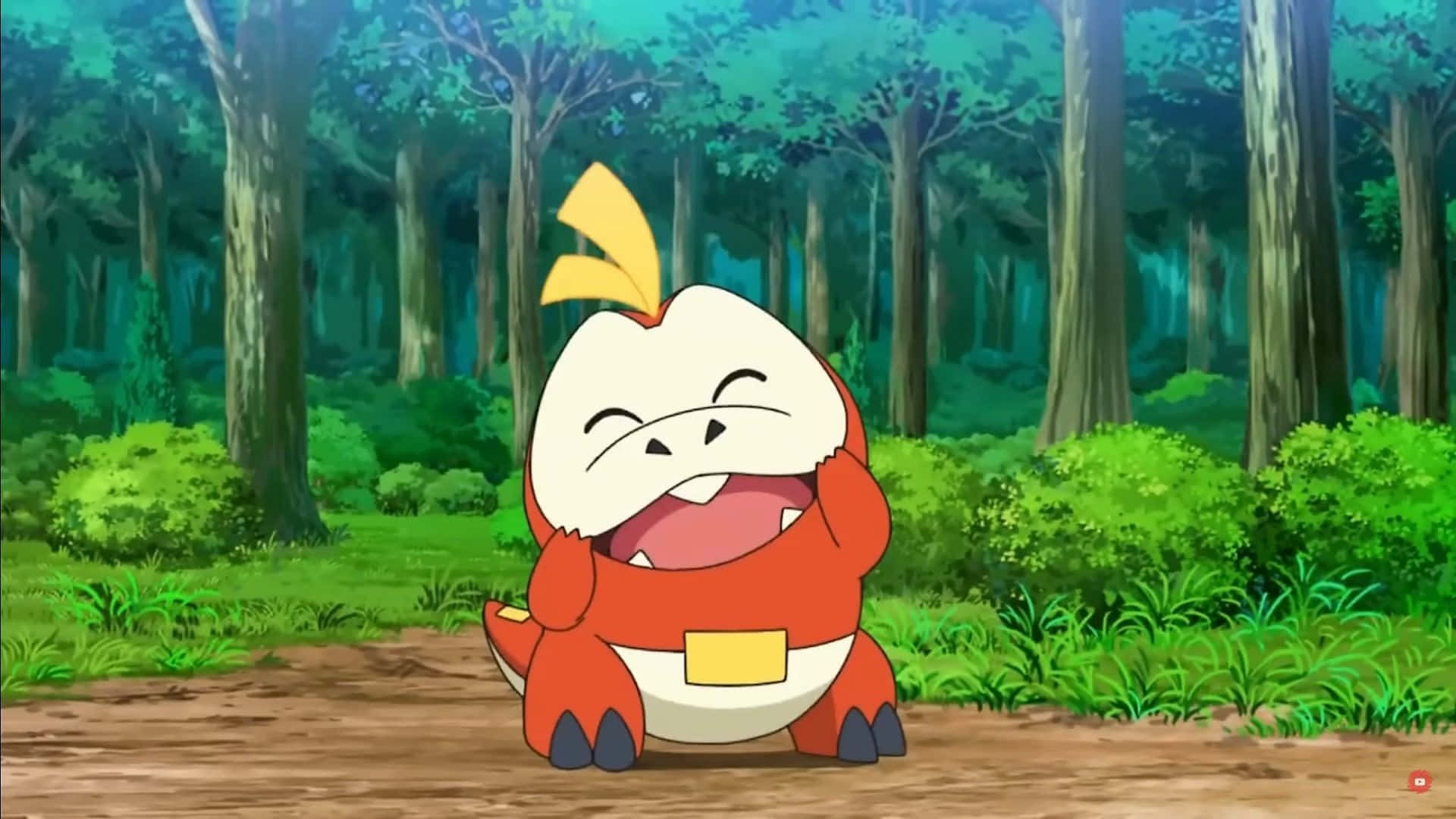 Fuecoco Pokemon với nền thiên nhiên Hình nền