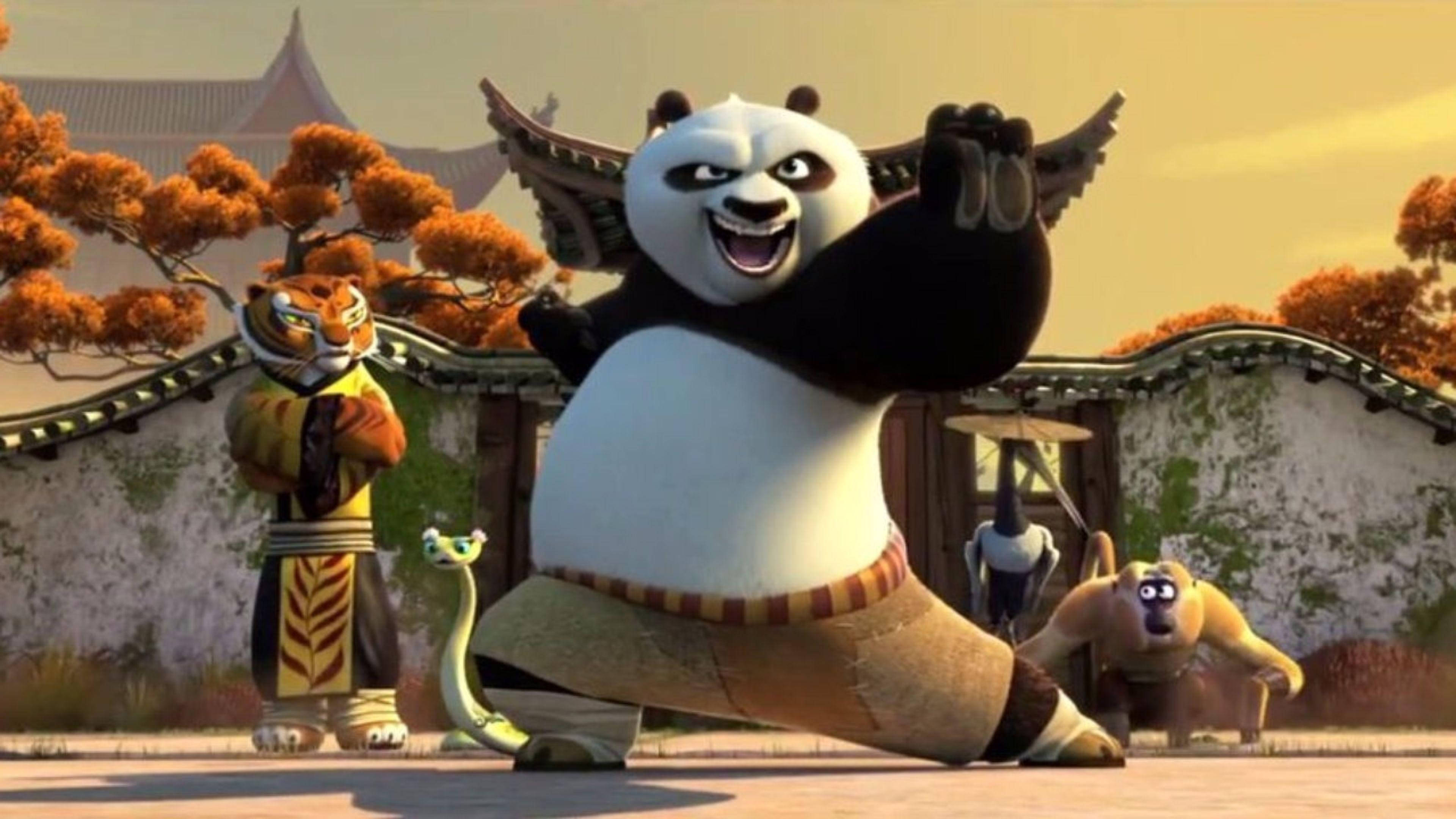 Funny Kung Fu Panda Sẵn Sàng Hành Động Hình nền