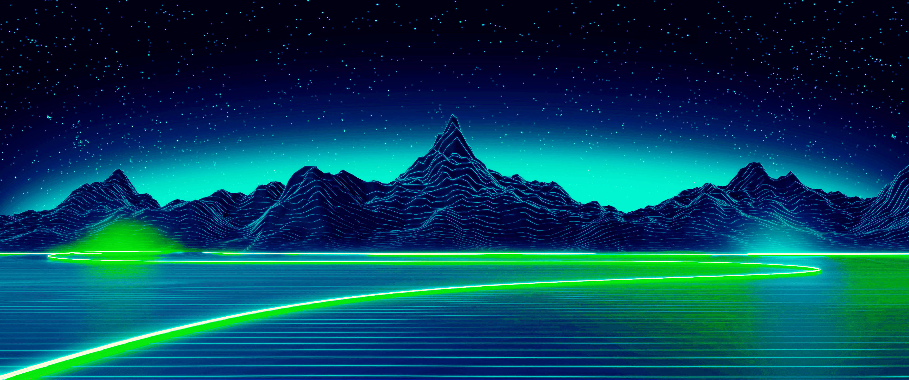 Futuristic Neon Synthwave Hình nền