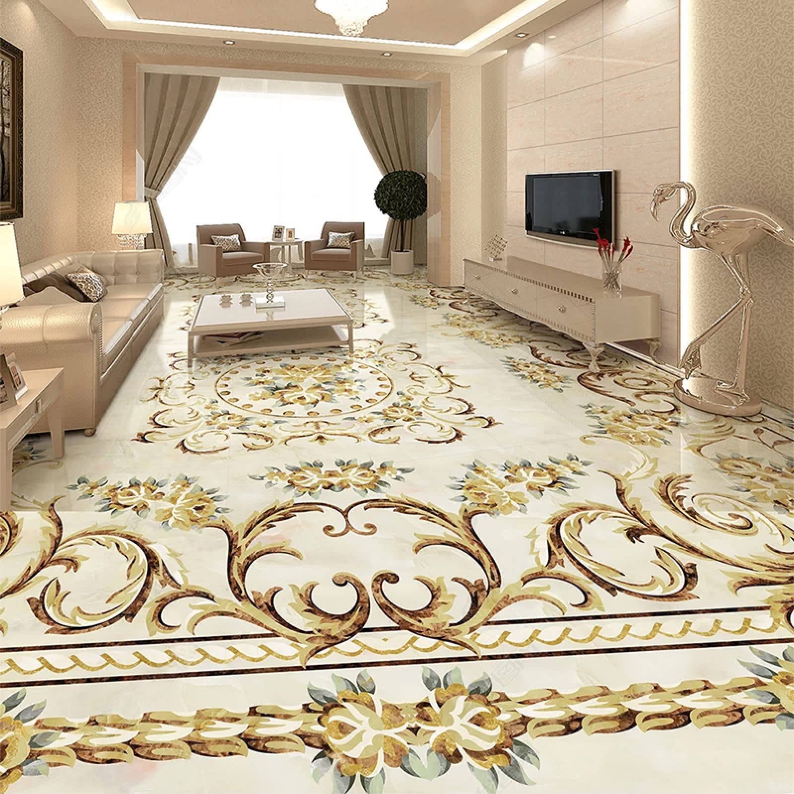 Gạch lát nền vàng kiểu Pháp Hình nền