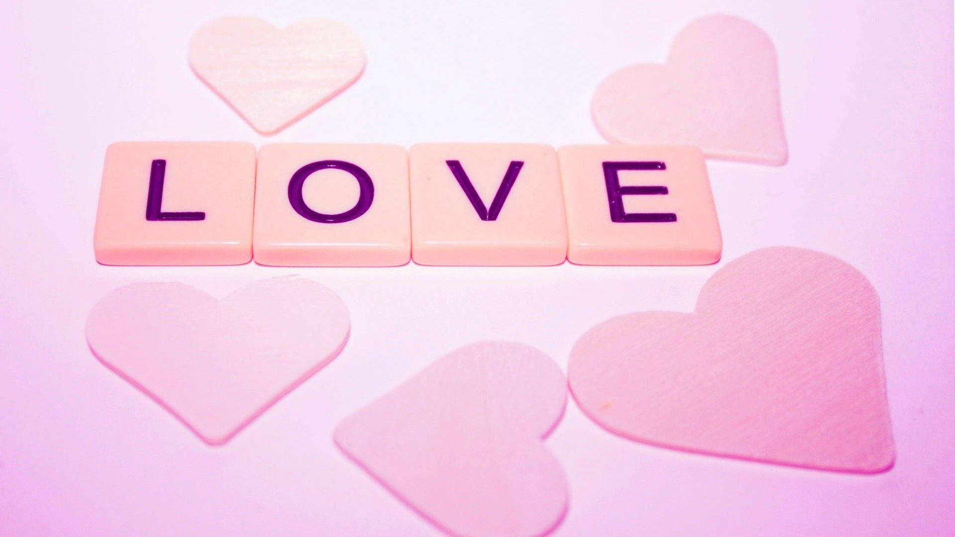 Gạch Scrabble Tình Yêu Dễ Thương Hình nền
