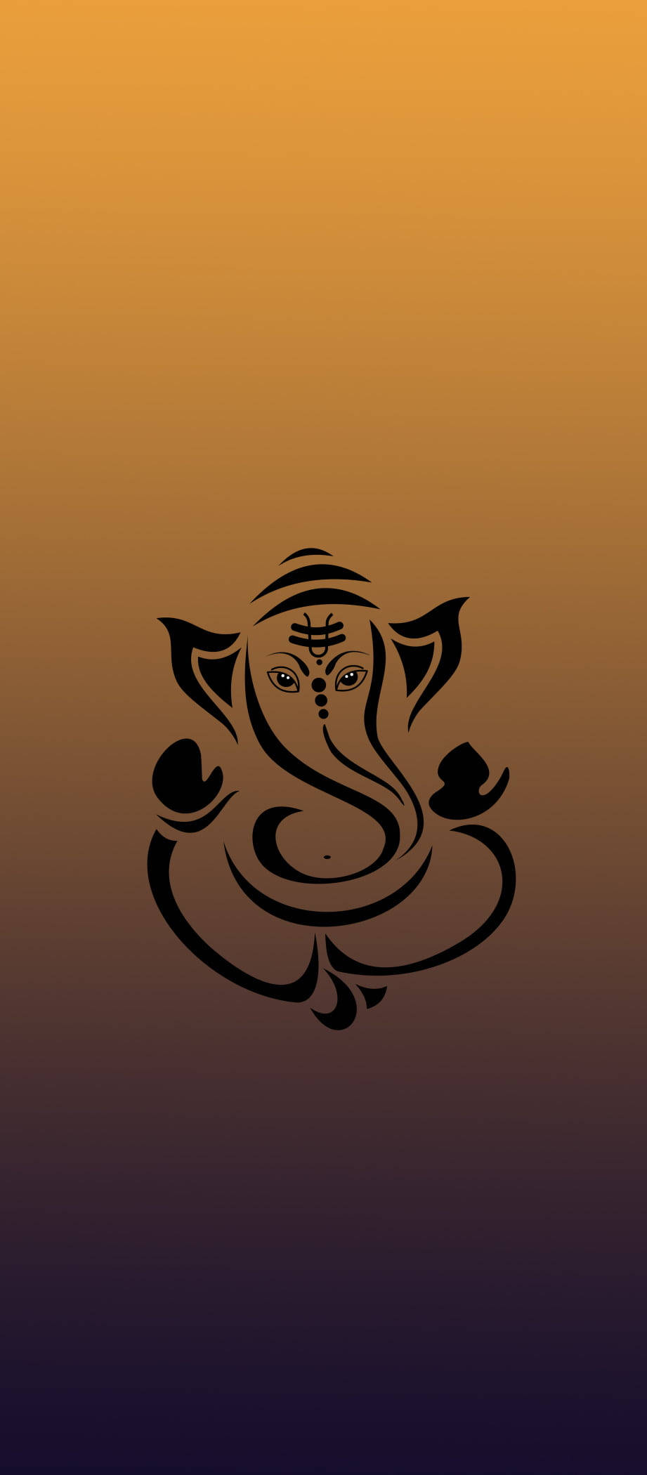 Ganesh Vàng Đen Ombre iPhone Hình nền