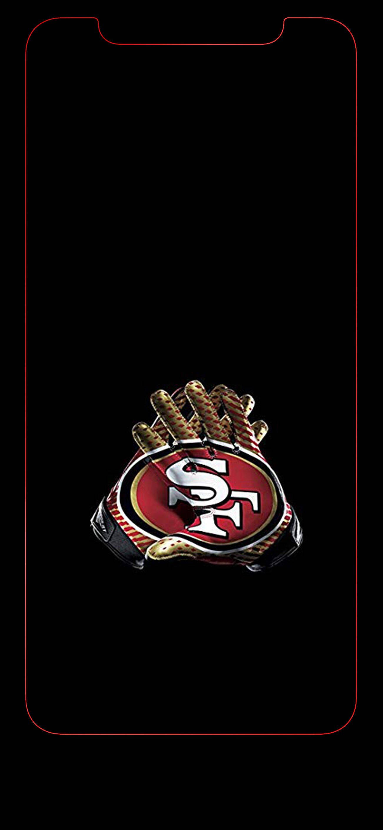 Găng tay in logo 49ers SF màu đen Hình nền