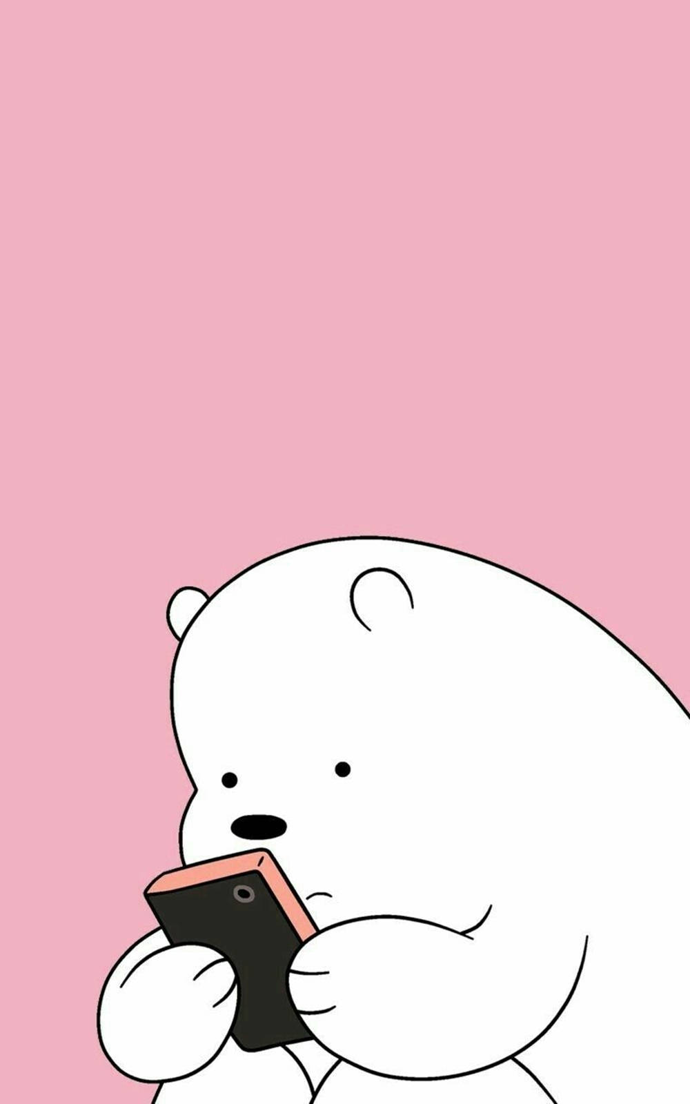 Gấu Băng Dùng Điện Thoại Hình nền