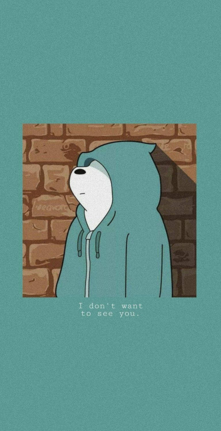 Gấu Băng Hoạt Hình Phong Cách Thẩm Mỹ Mặc Áo Hoodie Hình nền