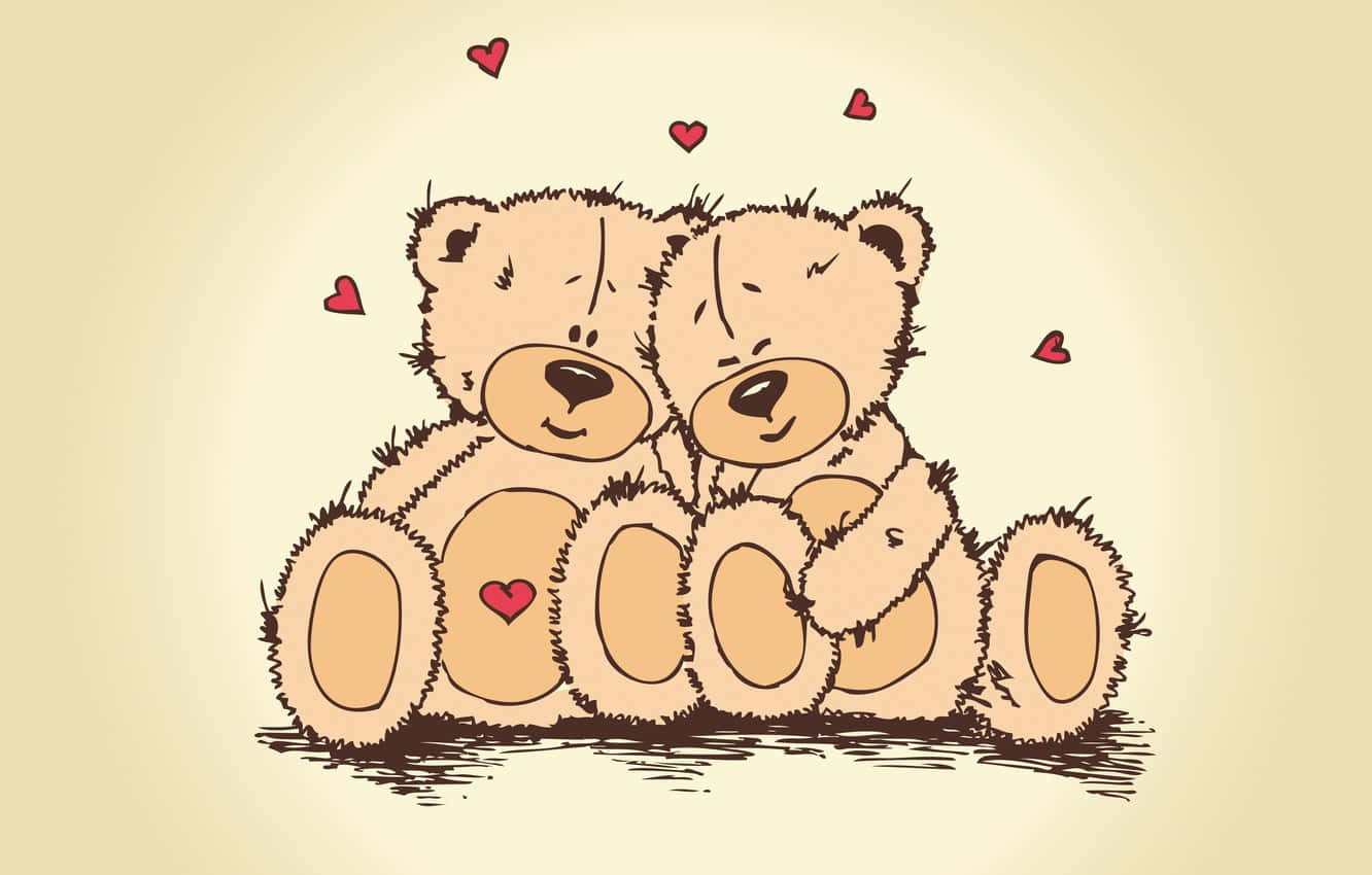 Gấu Bông Dễ Thương Valentine Nghệ Thuật Số Hình nền