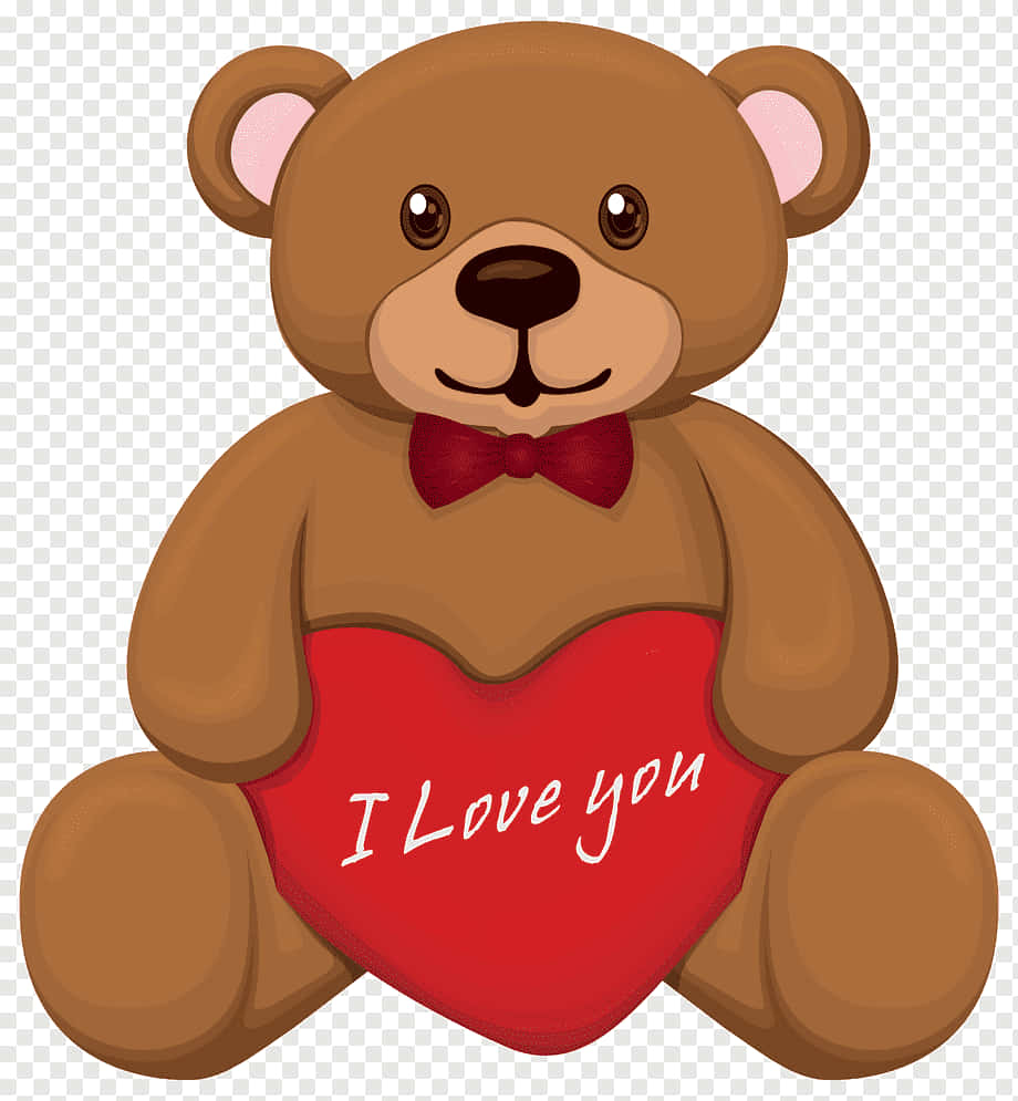 Gấu Bông Ôm Trái Tim Valentine Dễ Thương Hình nền