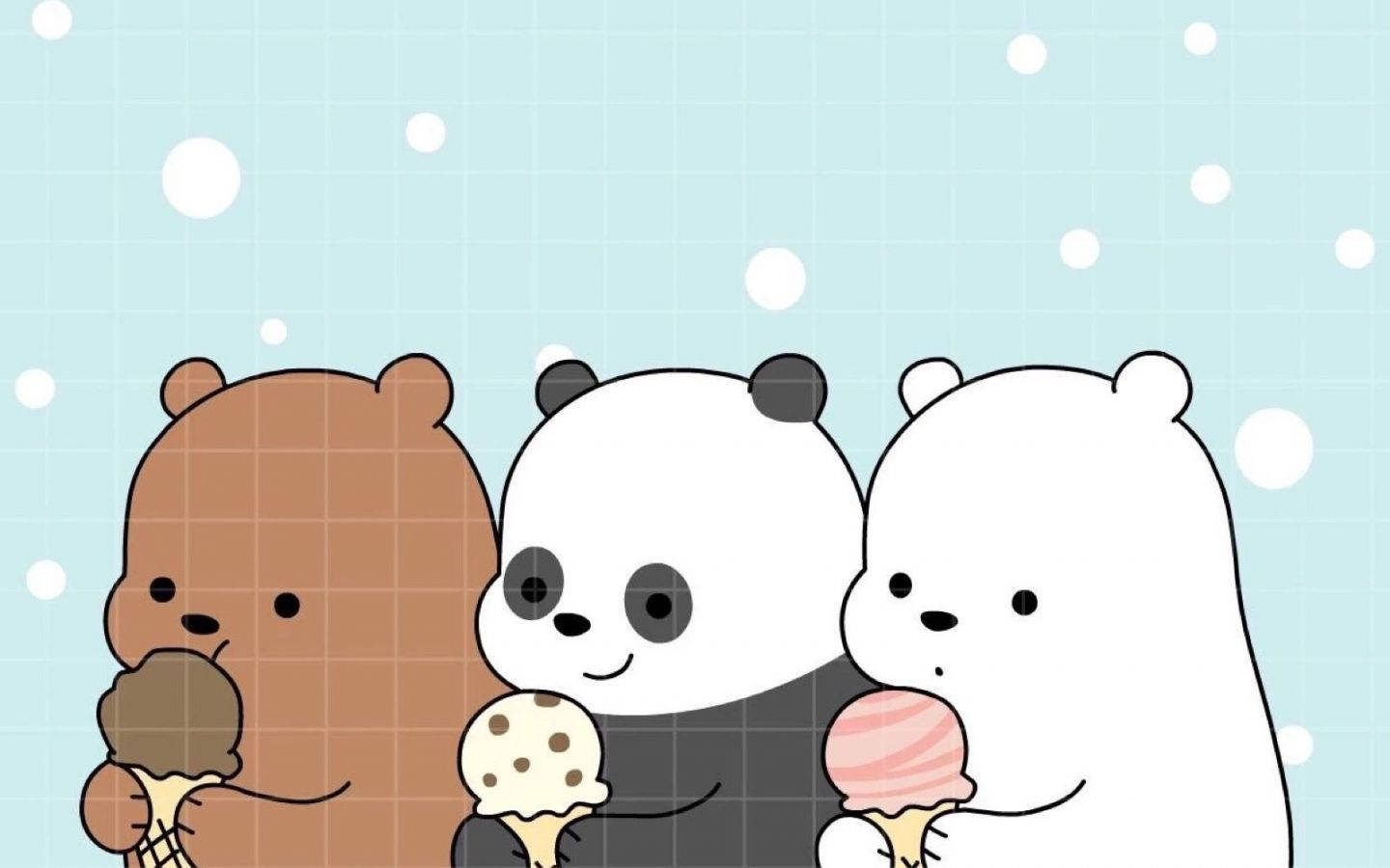 Gấu Dễ Thương Ăn Kem Cho Máy Tính Hình nền
