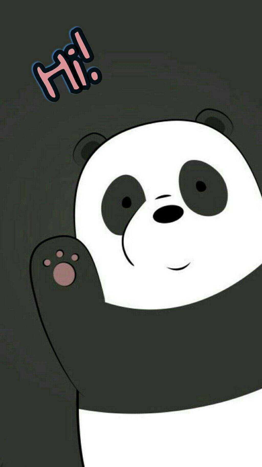 Gấu Trúc Dễ Thương Trong We Bare Bears Vẫy Chào Hình nền