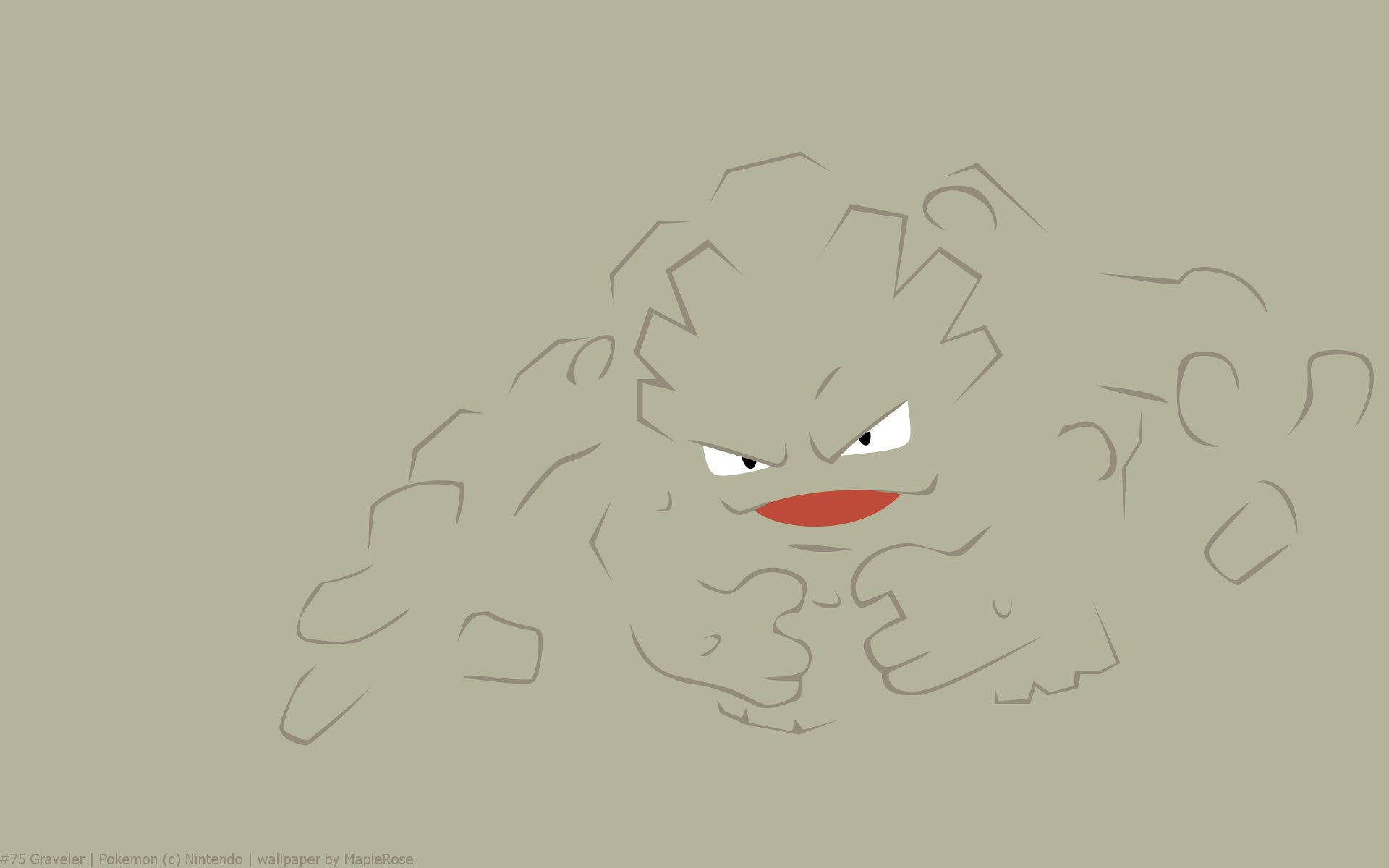 Geodude Tiến Hóa Phác Thảo Xám Đơn Giản Hình nền