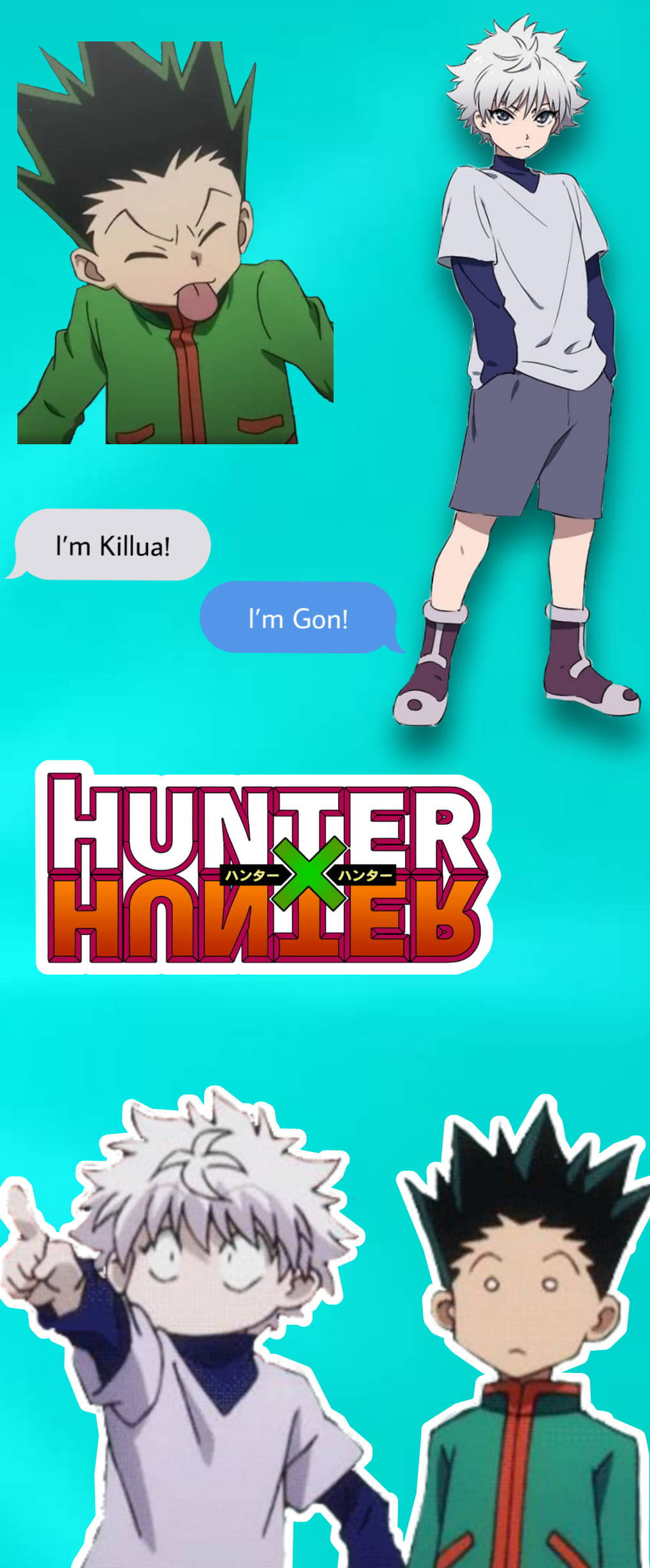 Ghép hình Gon và Killua dễ thương Hình nền