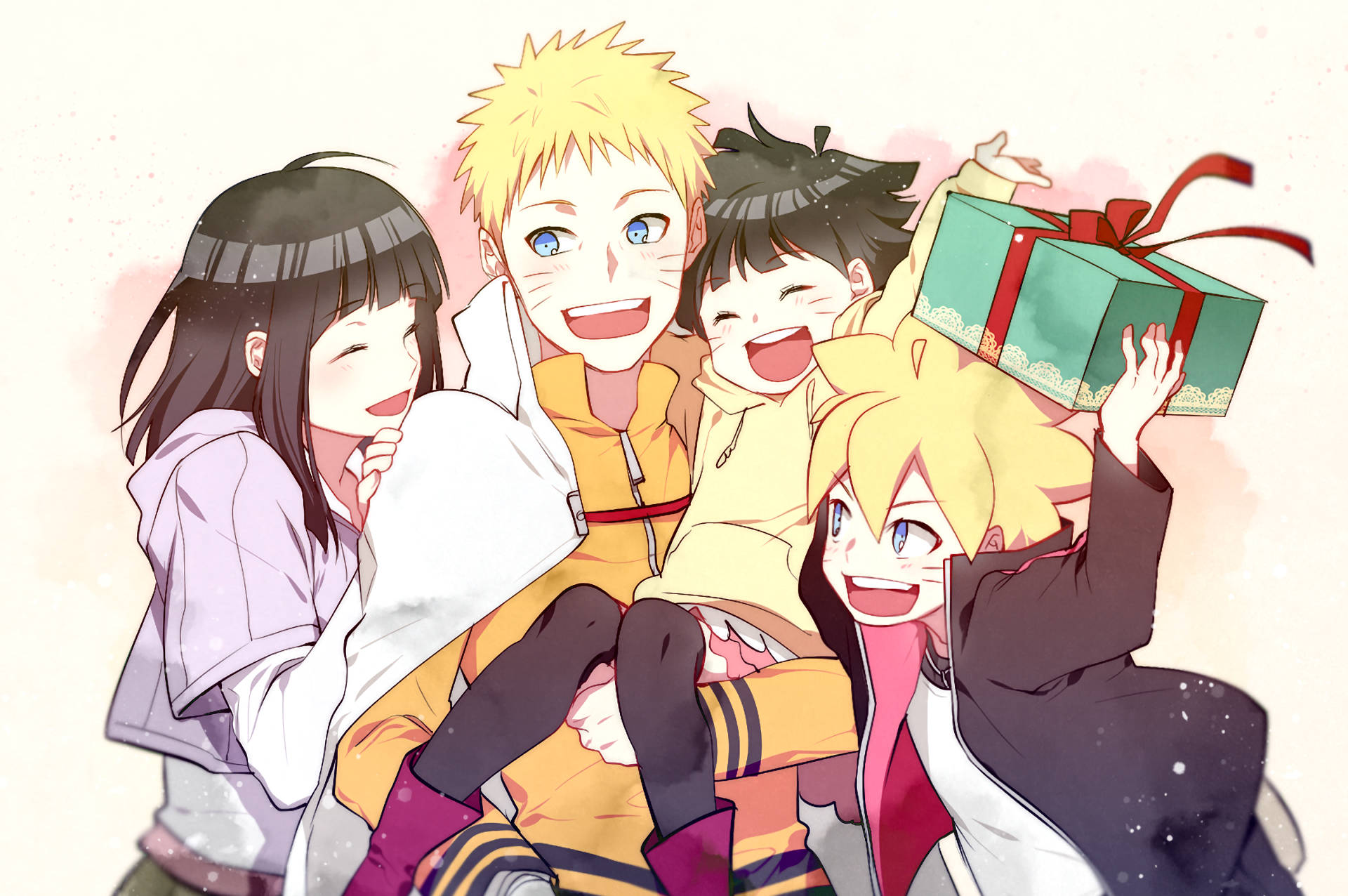 Gia đình hạnh phúc của Naruto và Hinata Hình nền