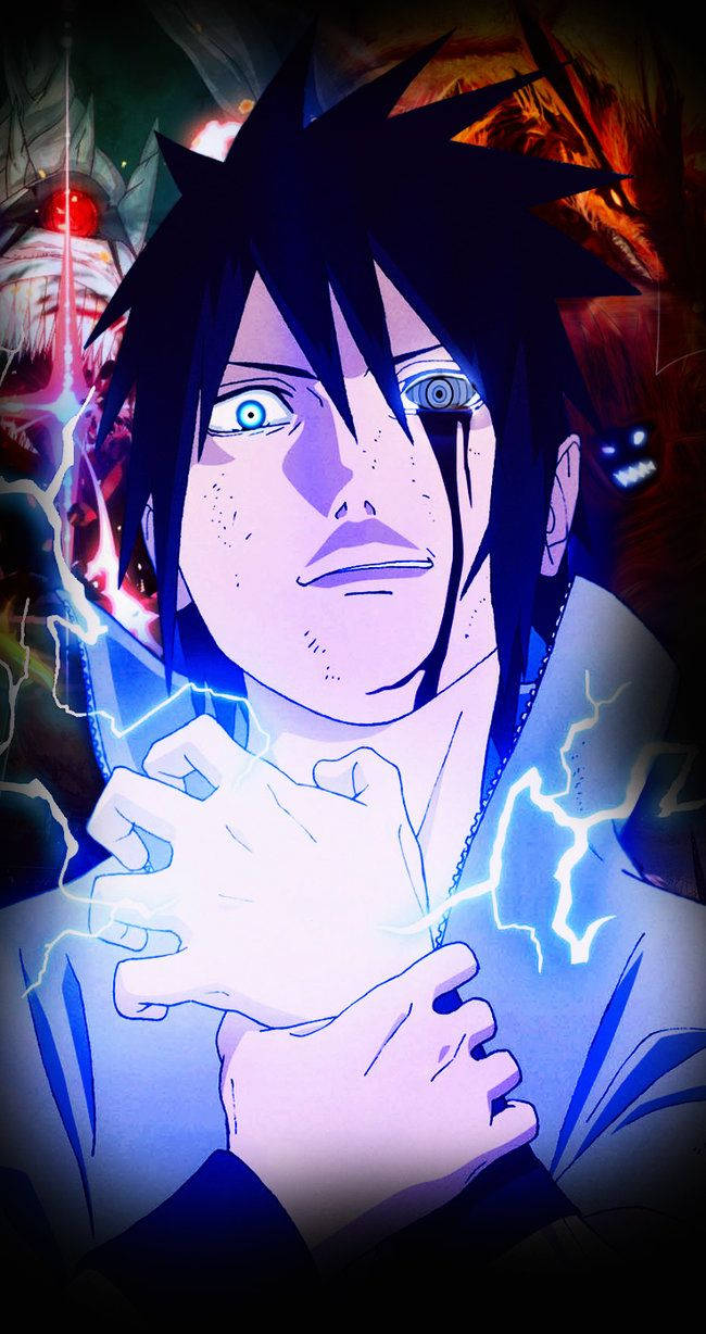Giải phóng sức mạnh của Luân Hồi Nhãn và kỹ thuật Chidori của Sasuke. Hình nền