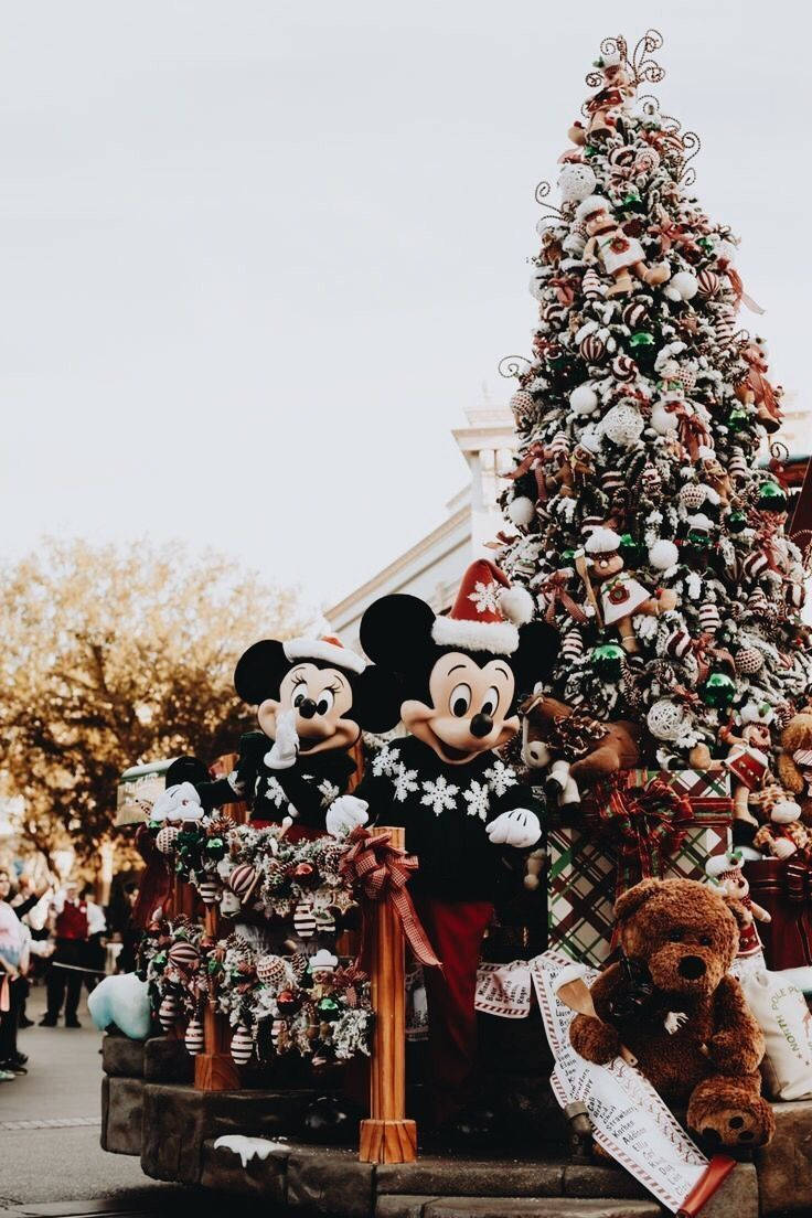 Giáng sinh Disney iPhone cổ điển Mickey & Minnie Mouse Hình nền