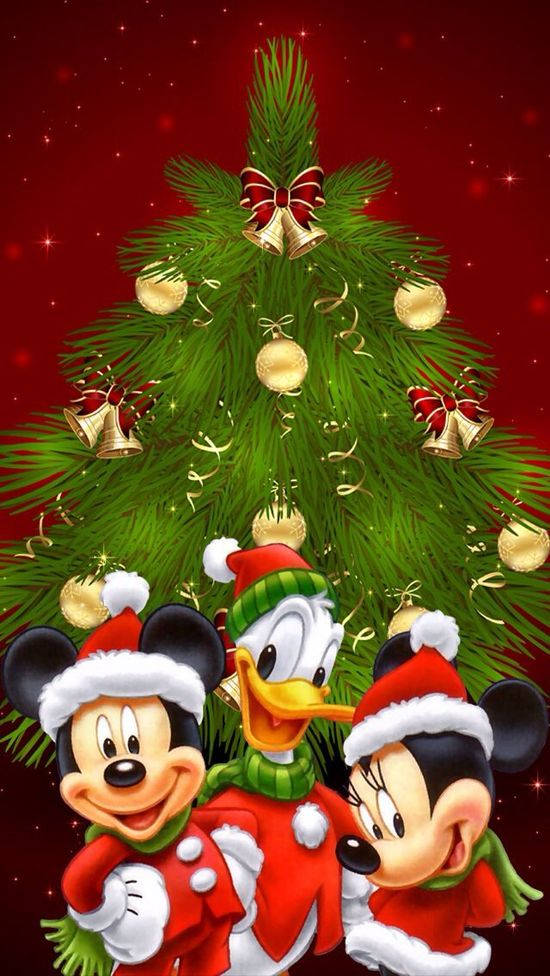 Giáng sinh Disney iPhone Mickey và những người bạn vui vẻ Hình nền