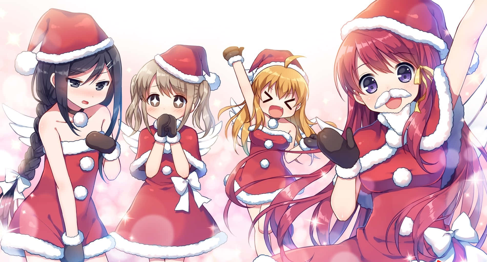 Giáng sinh đến sớm với phông nền lễ hội phong cách Anime Hình nền