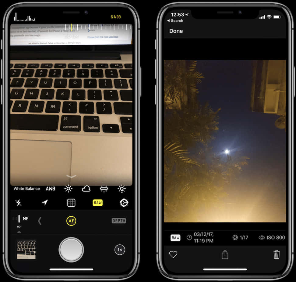 Giao diện camera iPhone 12 chụp ảnh ban đêm Hình nền