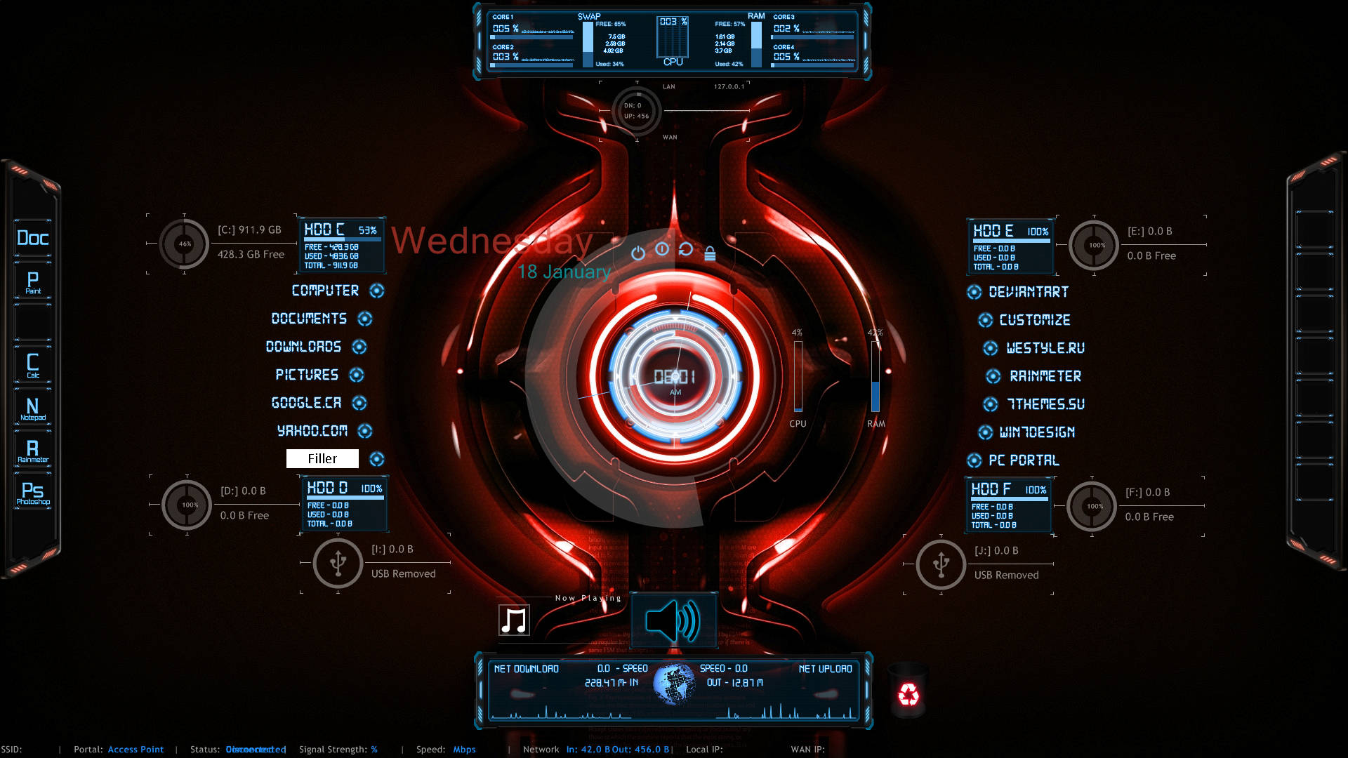 Giao diện JARVIS trên Rainmeter Hình nền