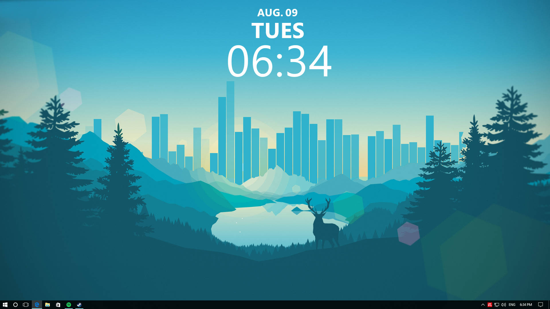 Giao diện Rainmeter chủ đề thiên nhiên Hình nền