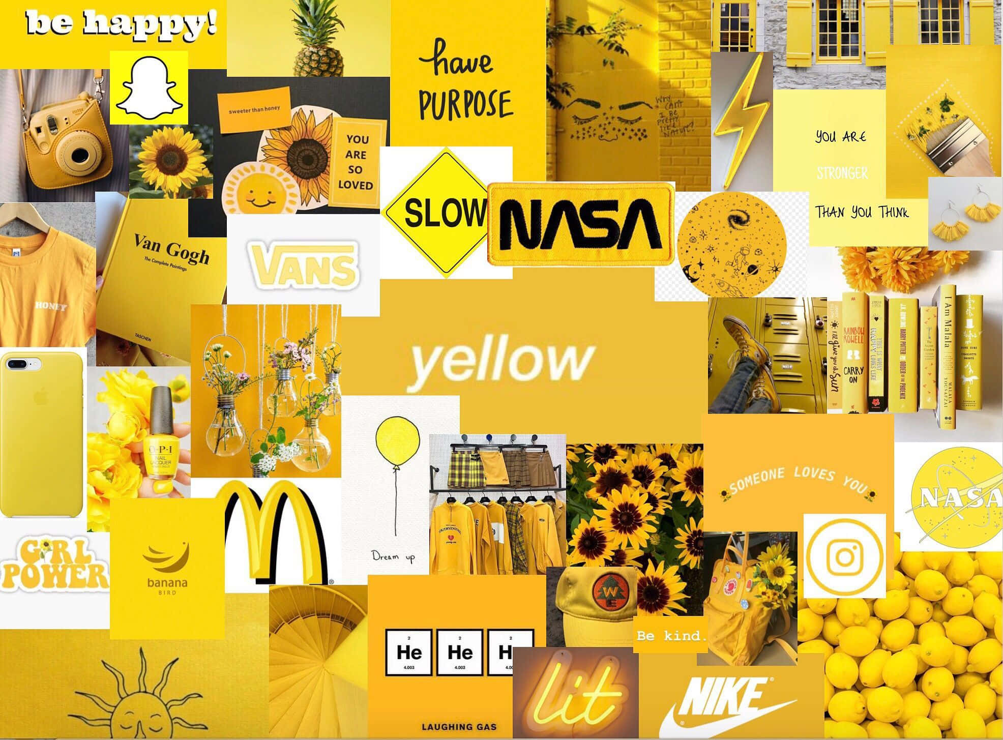 Giấy dán tường vàng nghệ thuật Collage Hình nền