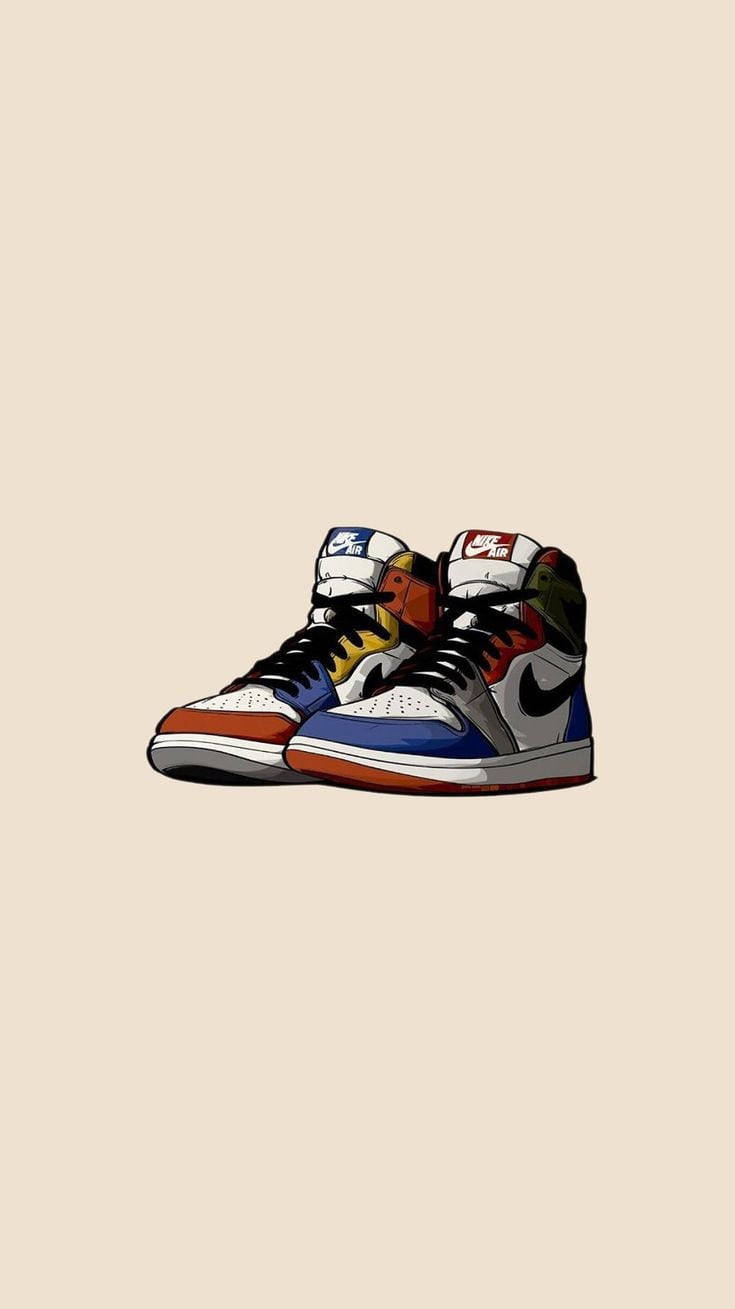 Giày Nike Hoạt Hình Đa Sắc Hình nền