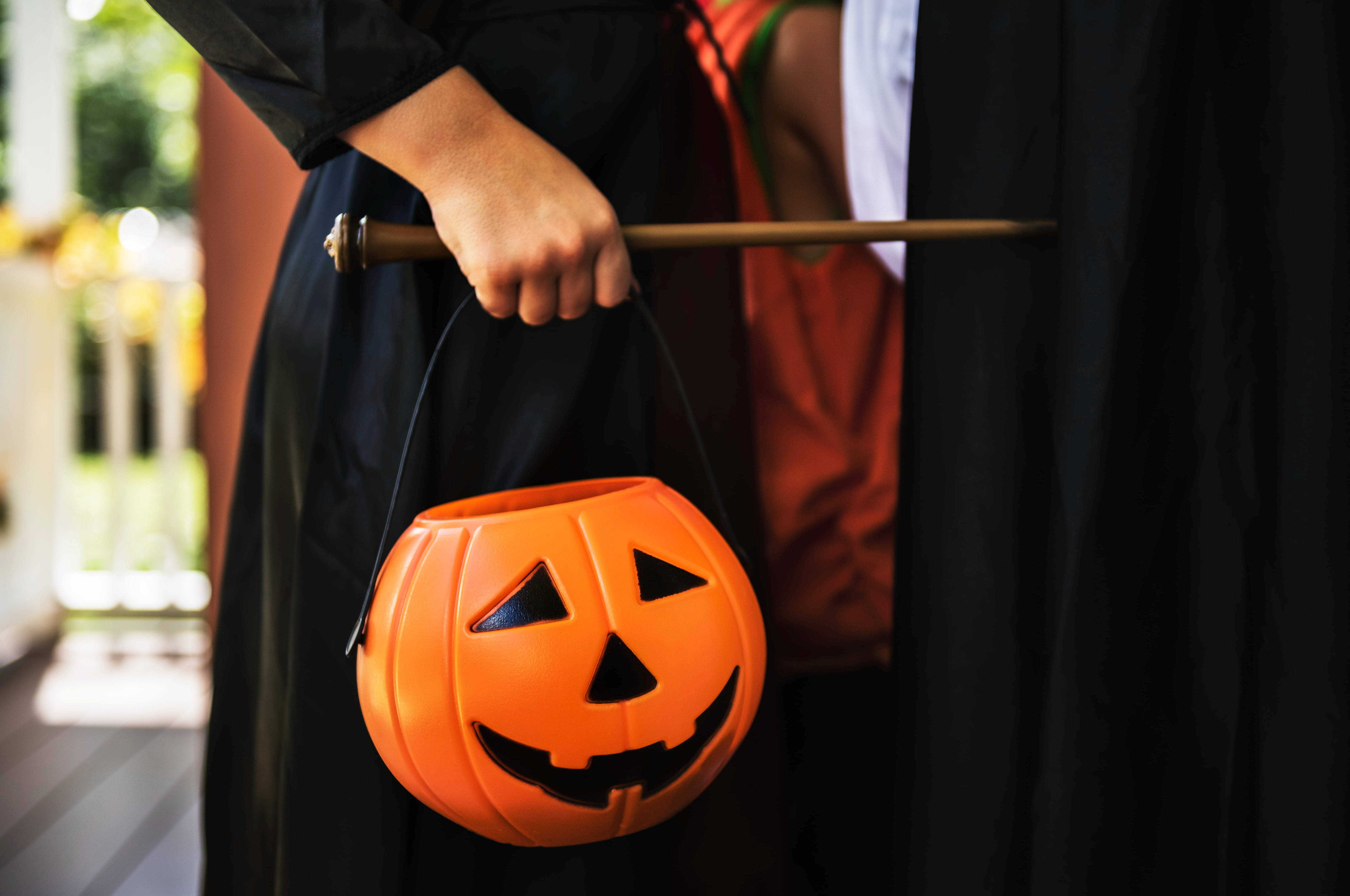 Giỏ Jack O' Lantern Halloween Dễ Thương Hình nền