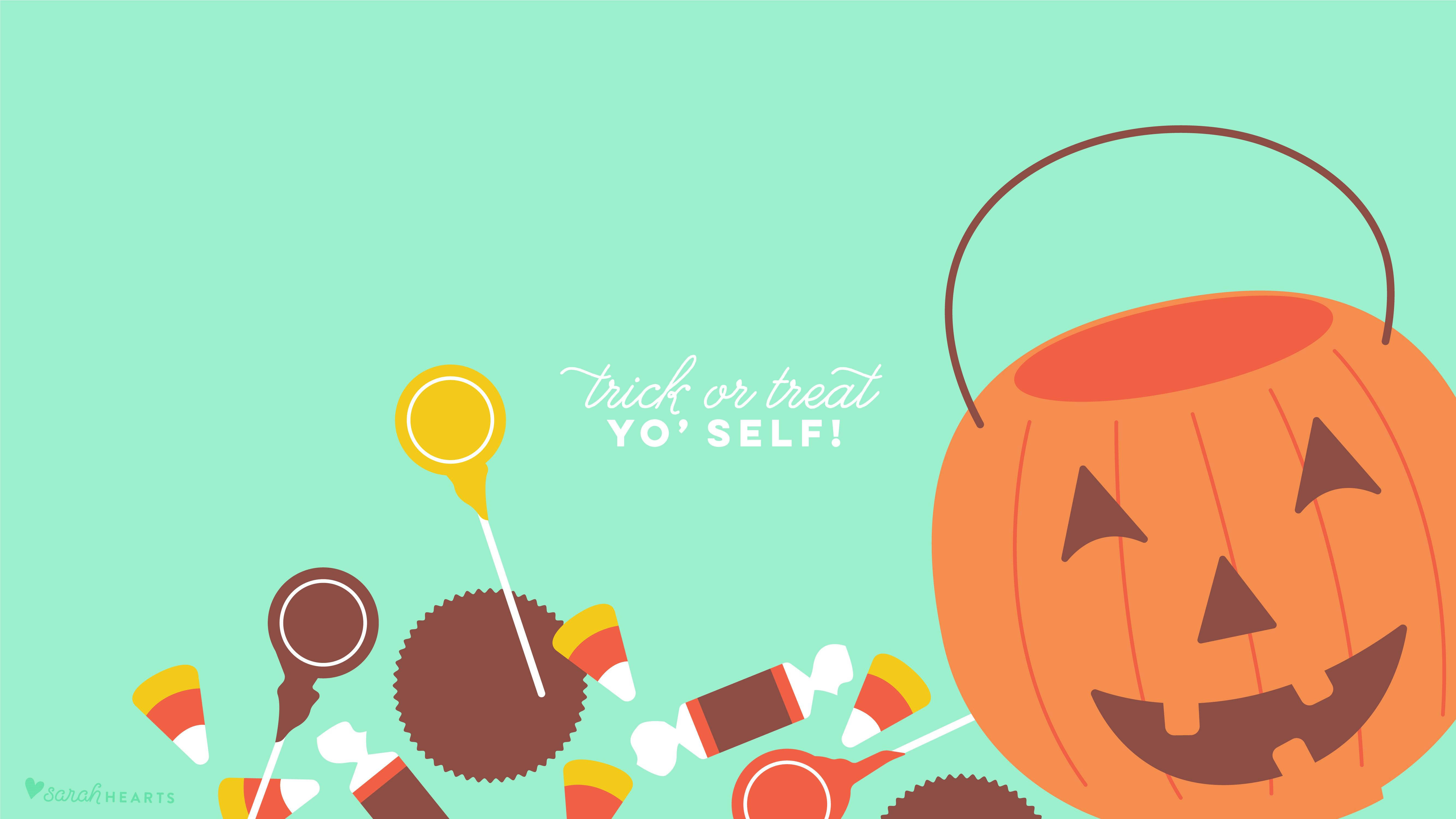 Giỏ Kẹo Bí Ngô Halloween Dễ Thương Hình nền