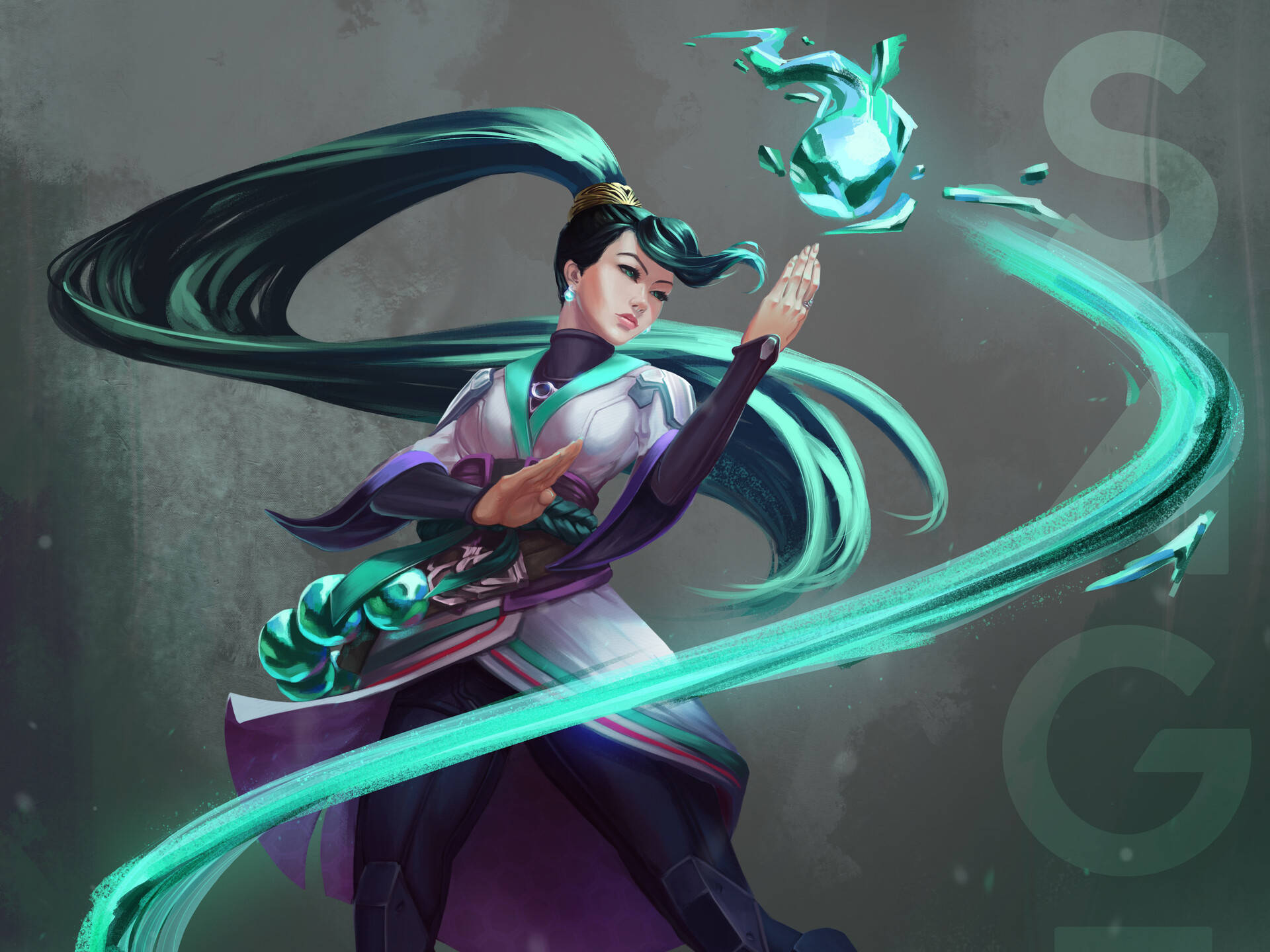 Giữ tập trung -- quả cầu bảo vệ của Sage khiến kẻ thù khó lòng thành công. Hình nền