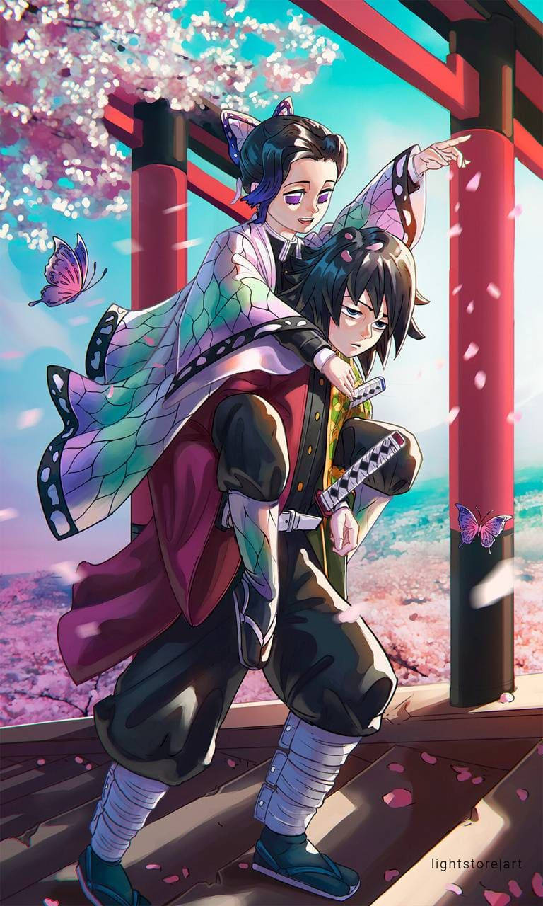 Giyu và Shinobu Demon Slayer iPhone Hình nền