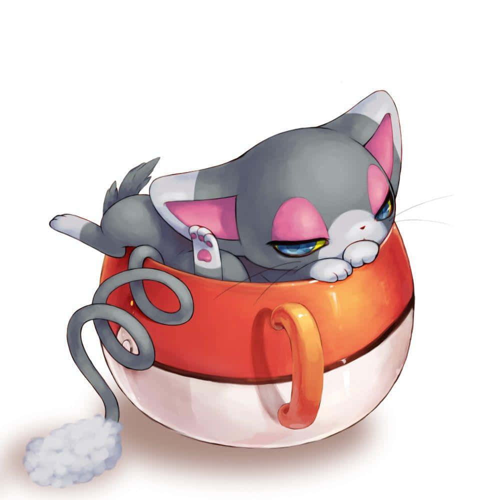 Glameow ngủ trong cốc Hình nền