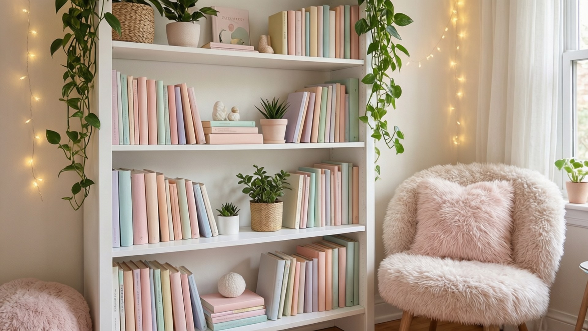 Góc Kệ Sách Ấm Cúng Hình nền