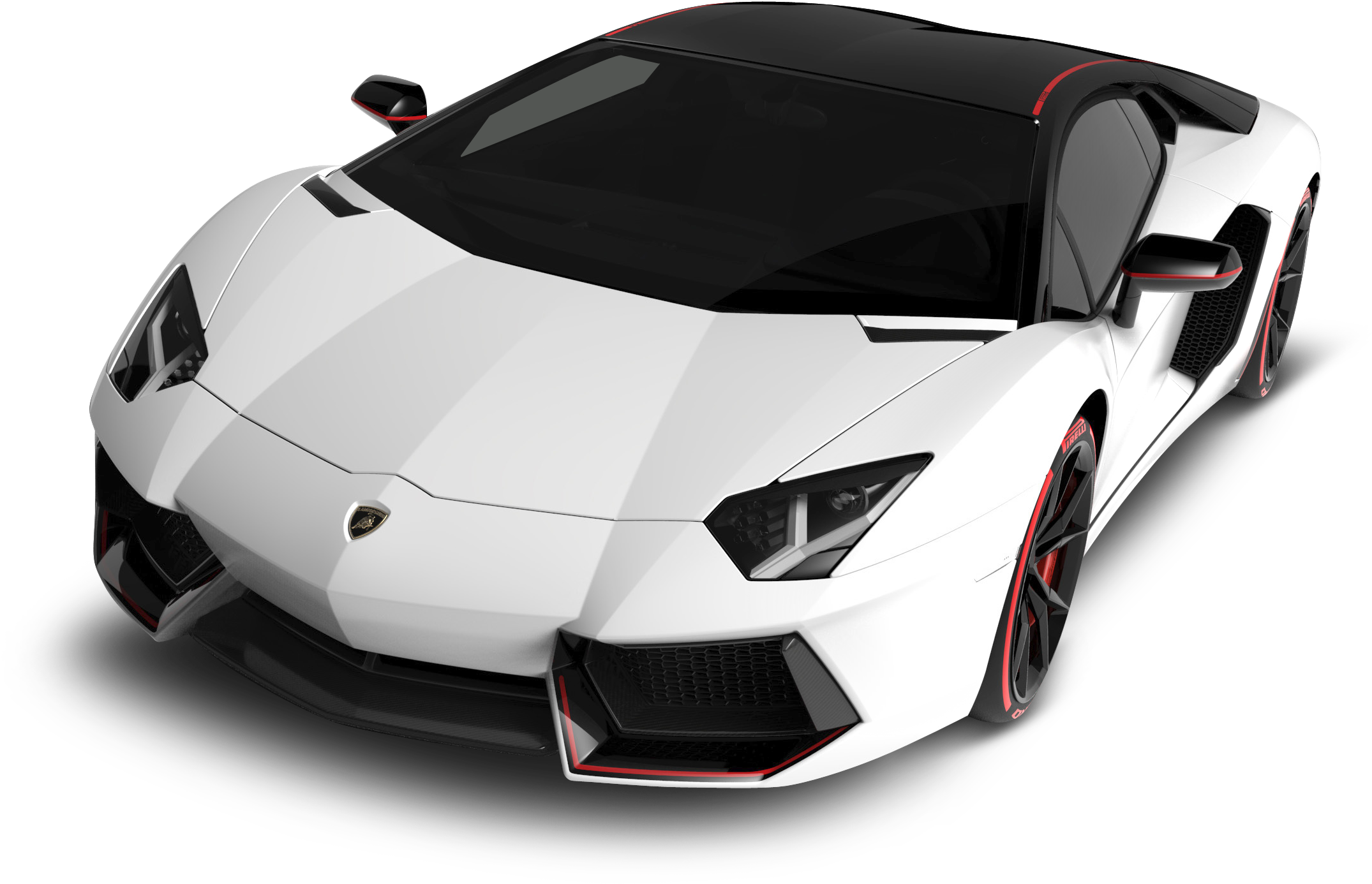 Góc nhìn nghiêng của Lamborghini Aventador S V J màu trắng Hình nền