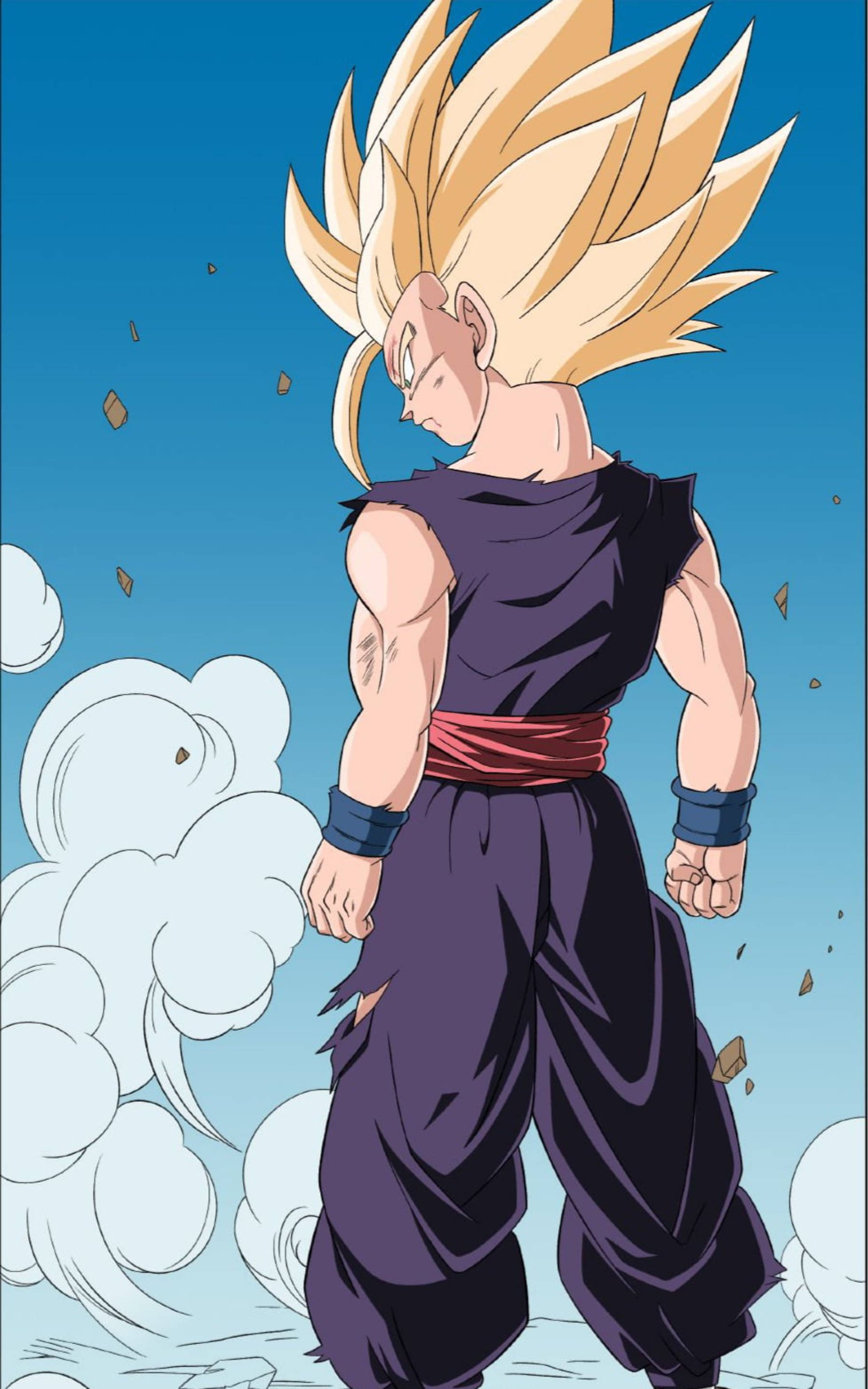 Gohan hùng mạnh ở trạng thái Super Saiyan 2 Hình nền