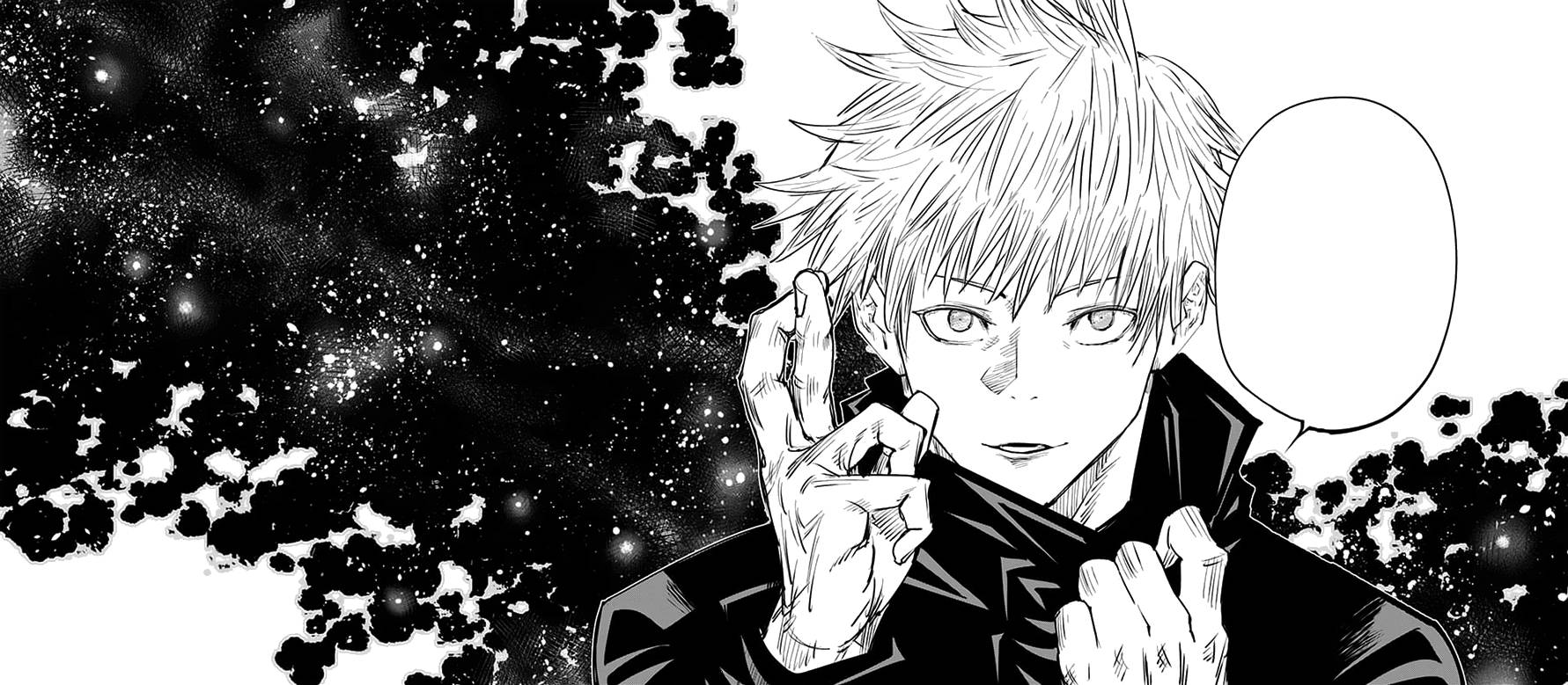 Gojo Satoru trong khung truyện manga đen trắng Hình nền