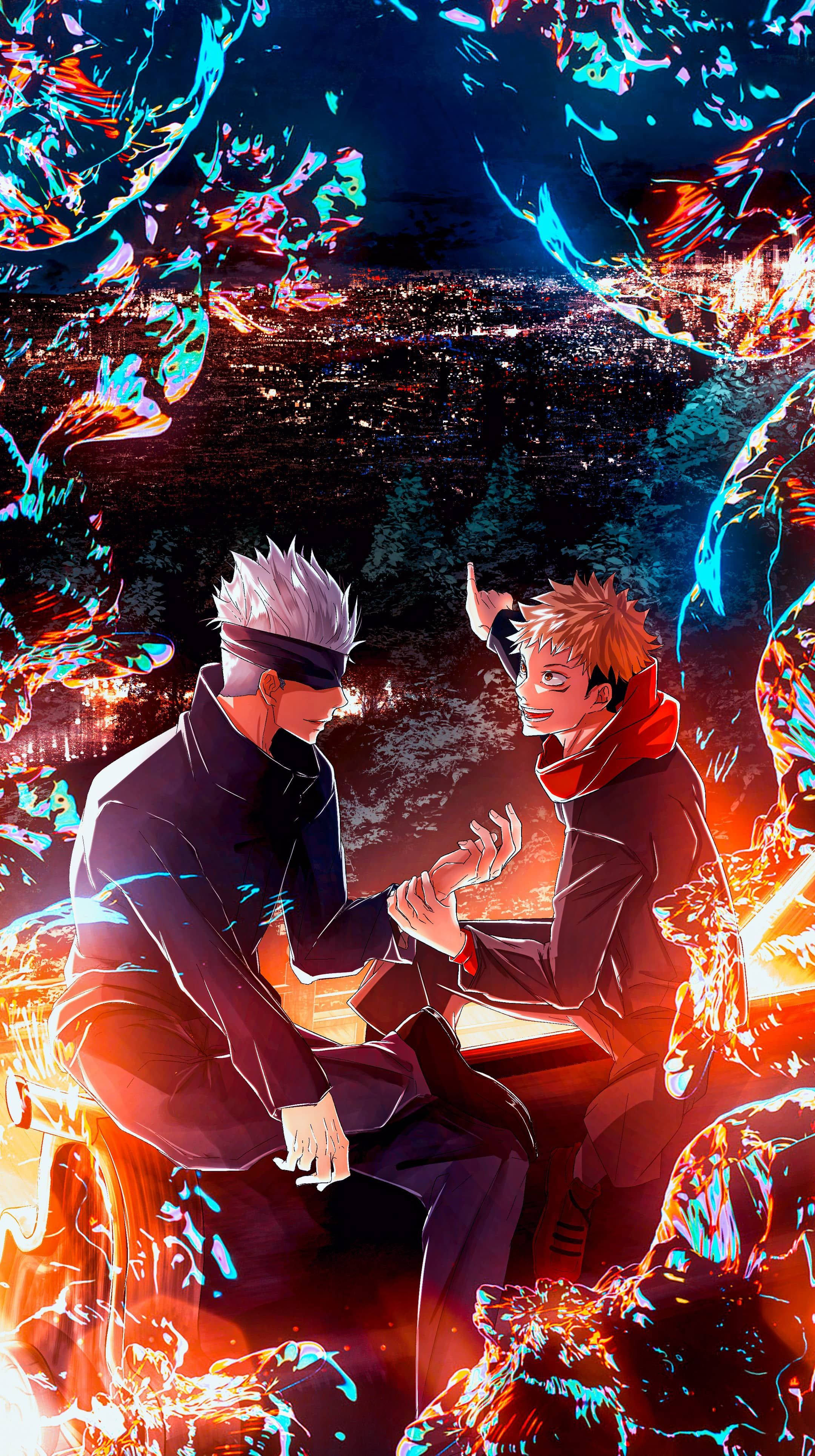 Gojo và Yuji Jujutsu Kaisen iPhone Hình nền