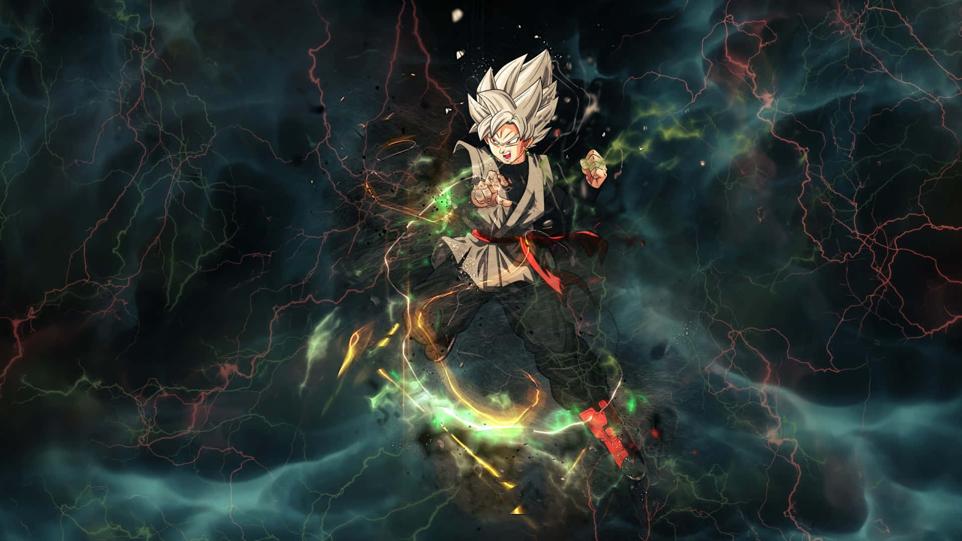 Goku Black trong Tư Thế Chiến Đấu Rực Lửa Hình nền
