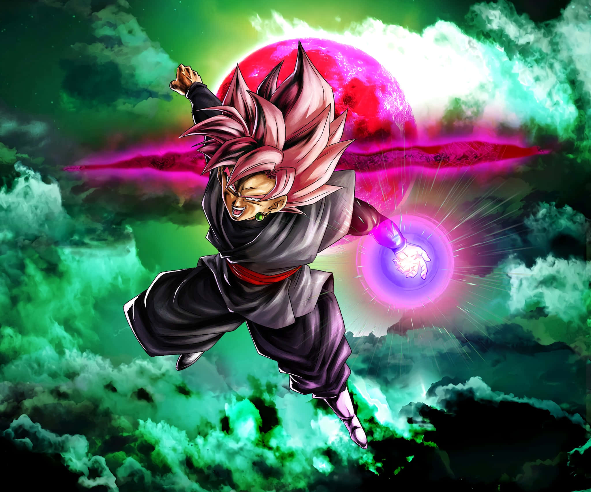 Goku Black đứng hiên ngang giữa trận chiến rực lửa Hình nền