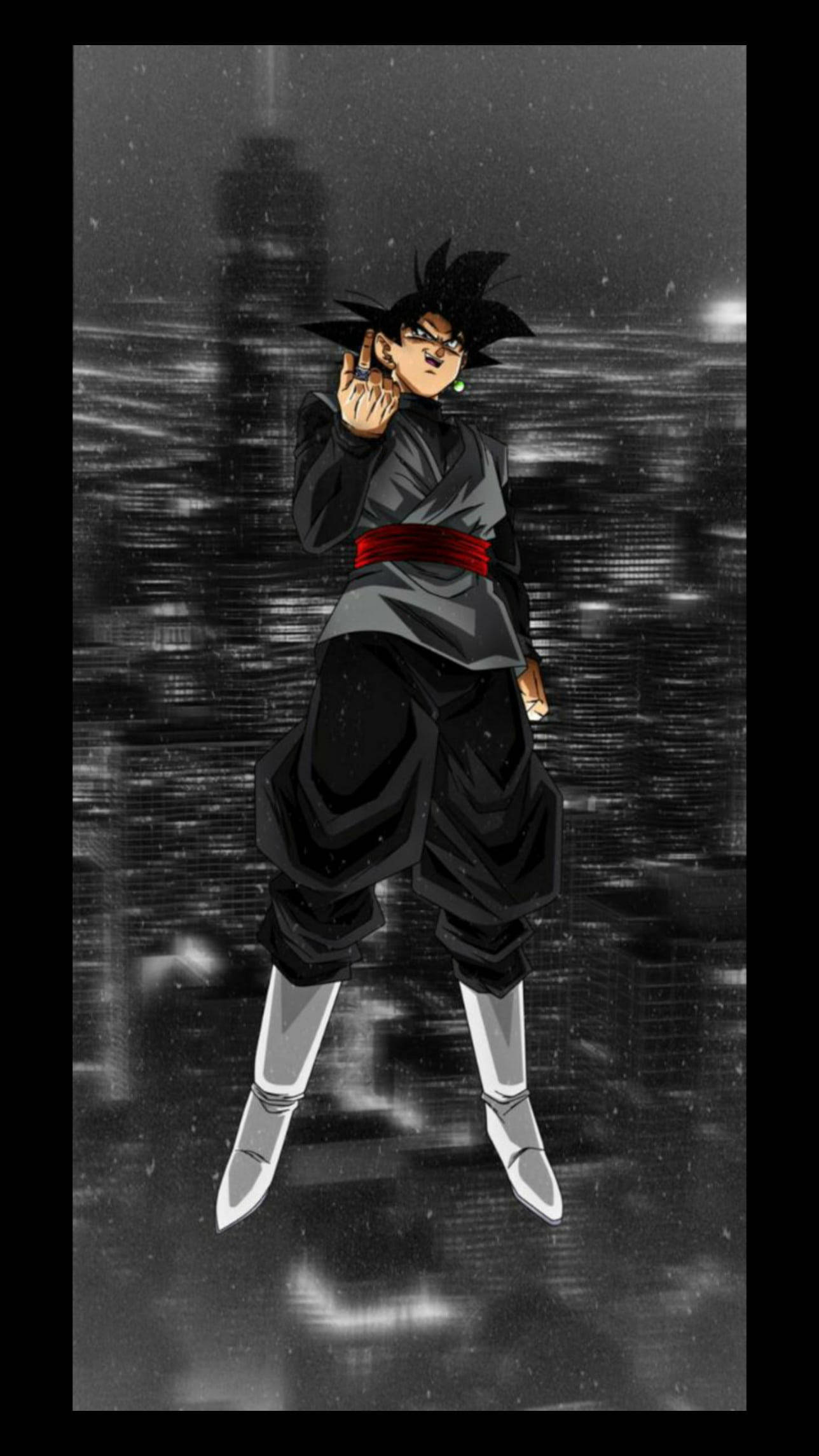 Goku Đen Thành Phố Sống Động Hình nền