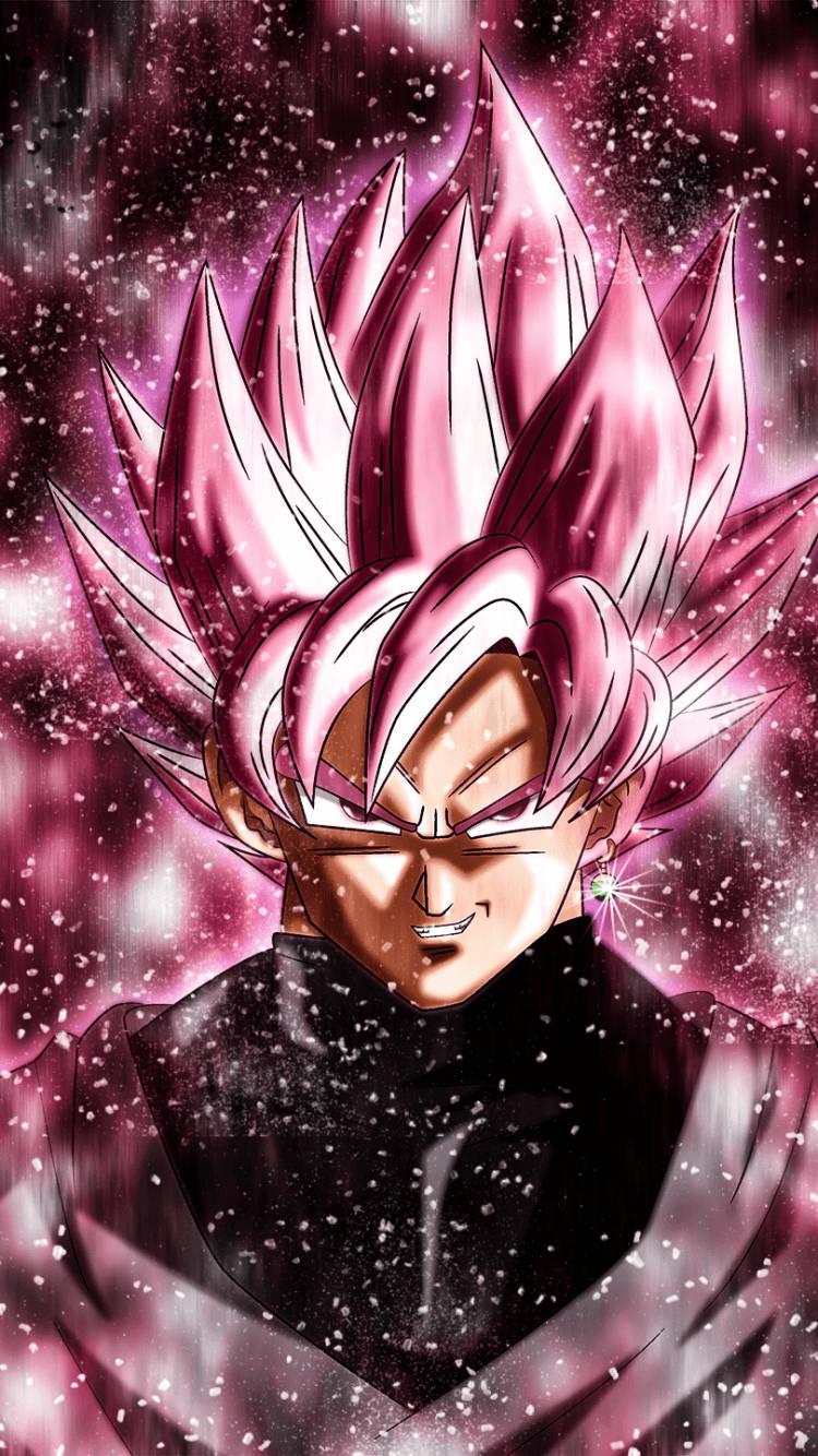 Goku đen với hiệu ứng lấp lánh hồng Hình nền