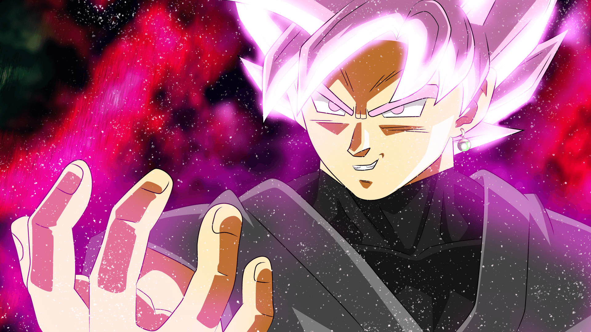 Goku đen với mái tóc hồng sáng Hình nền