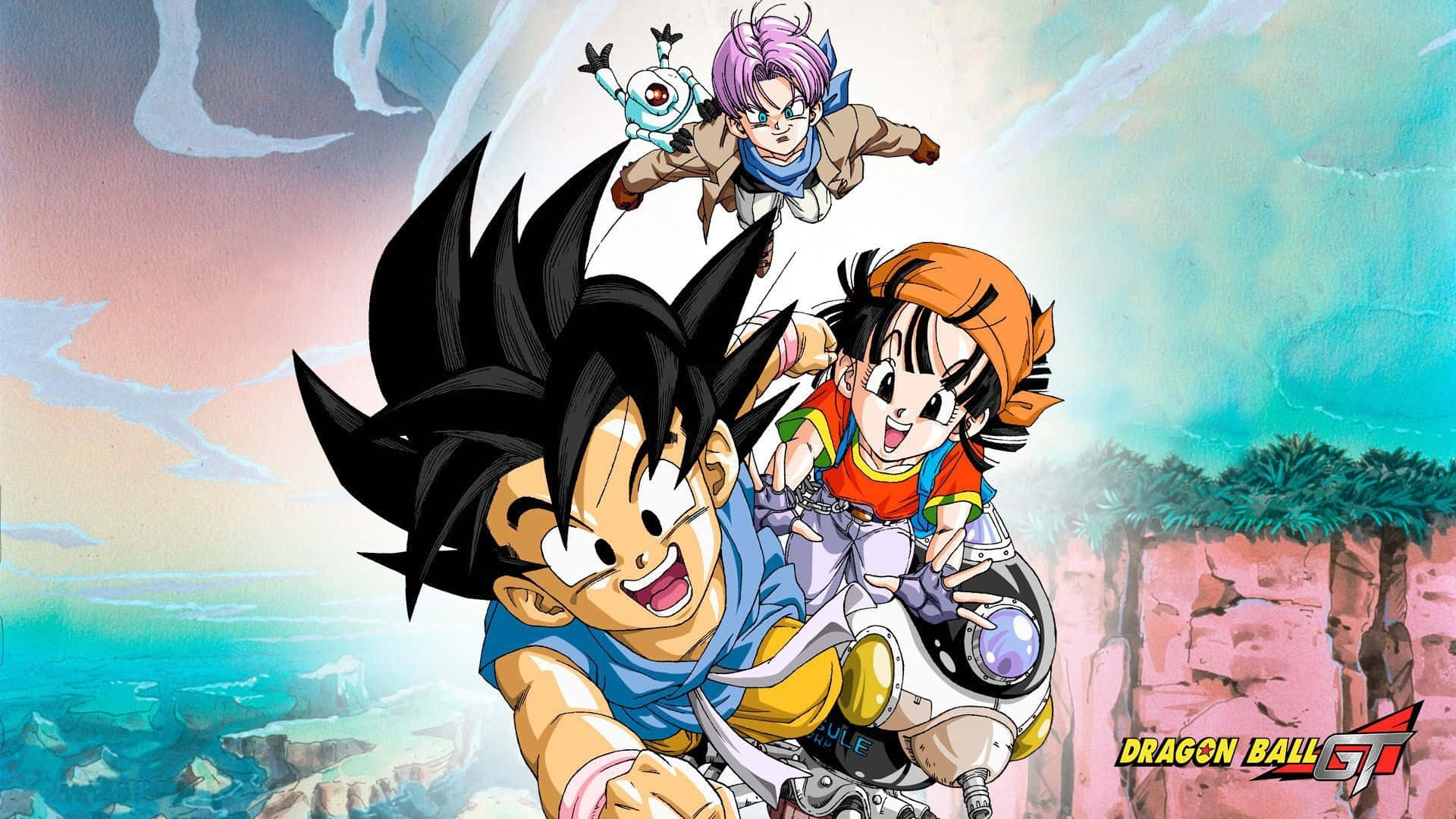Goku, Pan và Trunks trong Dragon Ball GT Hình nền