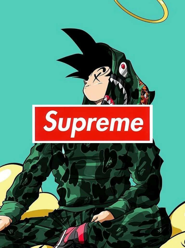 Goku phong cách Supreme trong áo hoodie từ Dragon Ball Z Hình nền