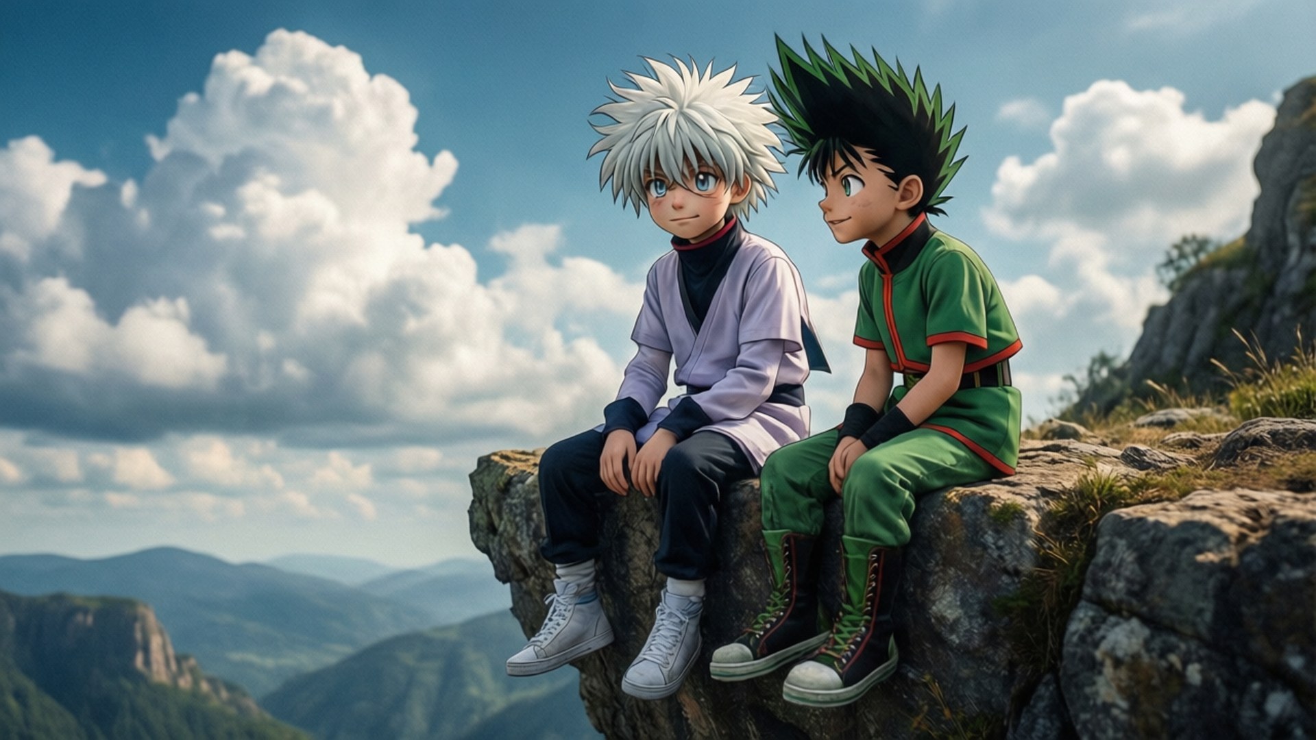 Gon và Killua Ngắm Mây Hình nền